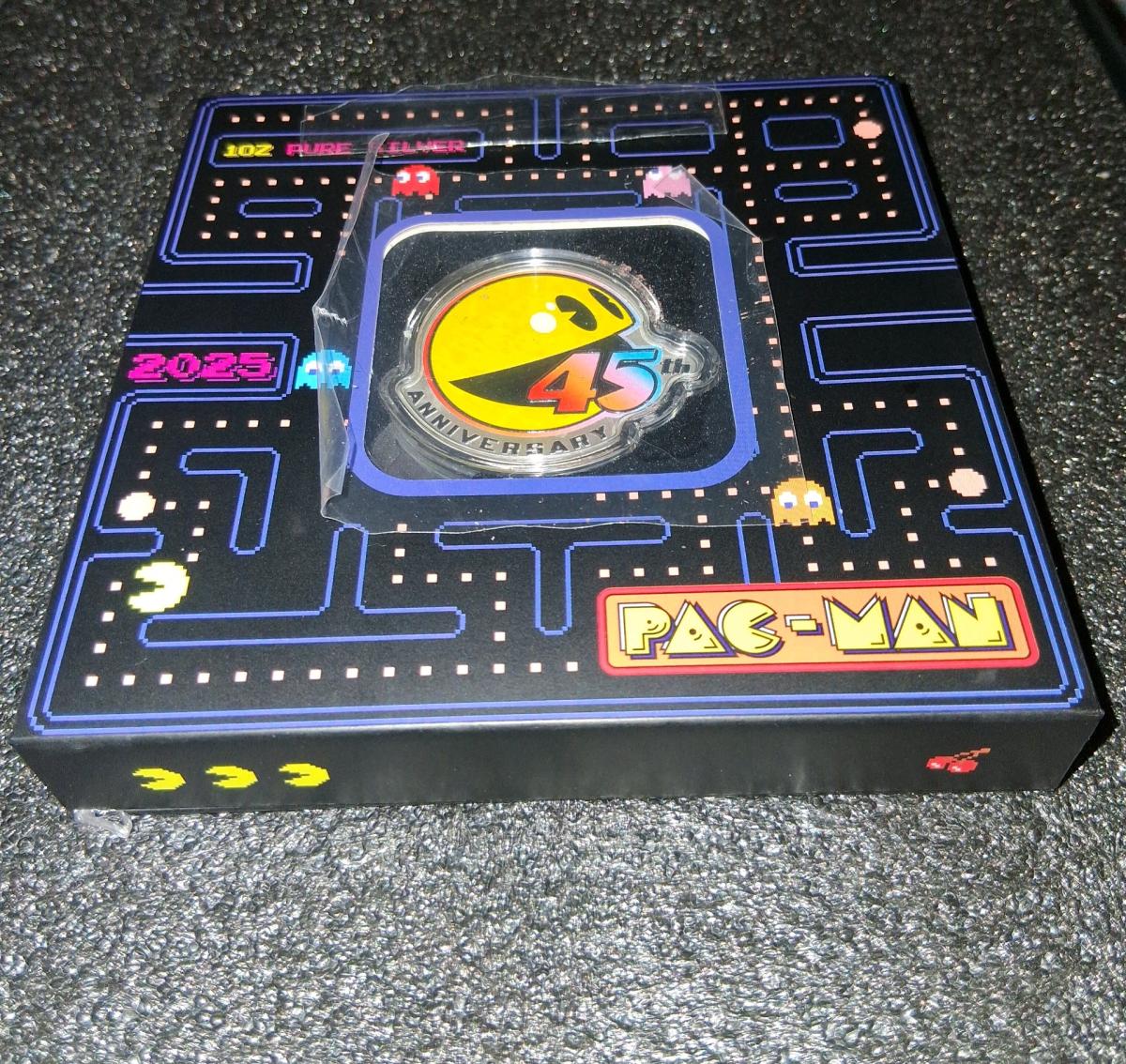 1 ounce silver 2025 PacMan 45th Anniversary coin