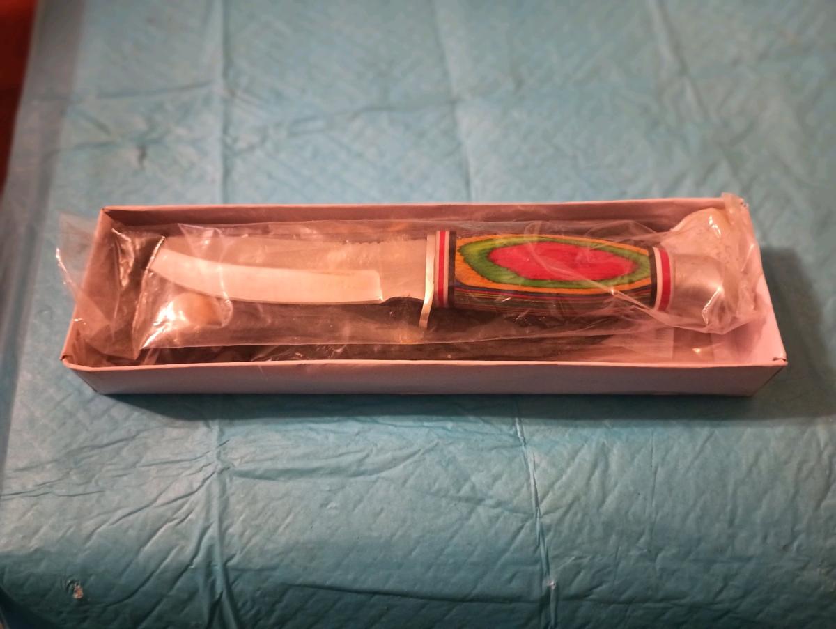 Bowie hunting Knife with leather sheath - Staunton, Virginia - FleaMarketBay