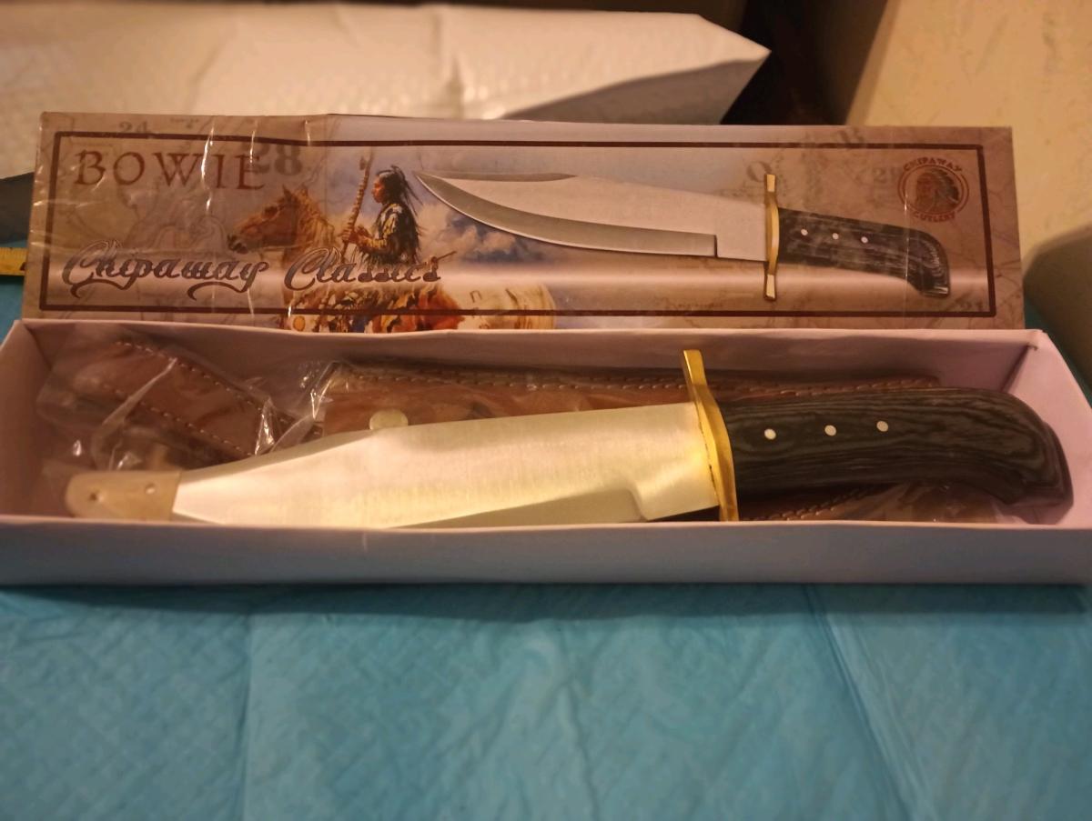 15in Bowie knife with leather sheath - Staunton, Virginia - FleaMarketBay