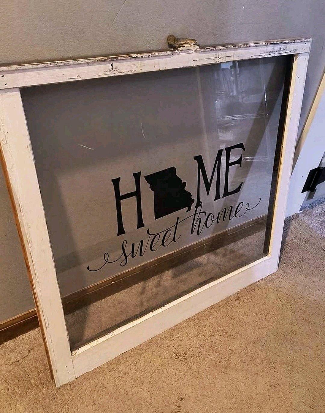 Vintage wooden window wall art Home Sweet Home Missouri