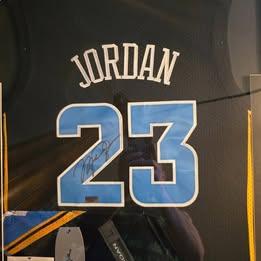 MICHAEL JORDAN #23 FRAMED NORTH CAROLINA COLLEGE TARR HEELS SIGNED NIKE SWINGMAN JERSEY - Michigan City, Indiana - FleaMarketBay