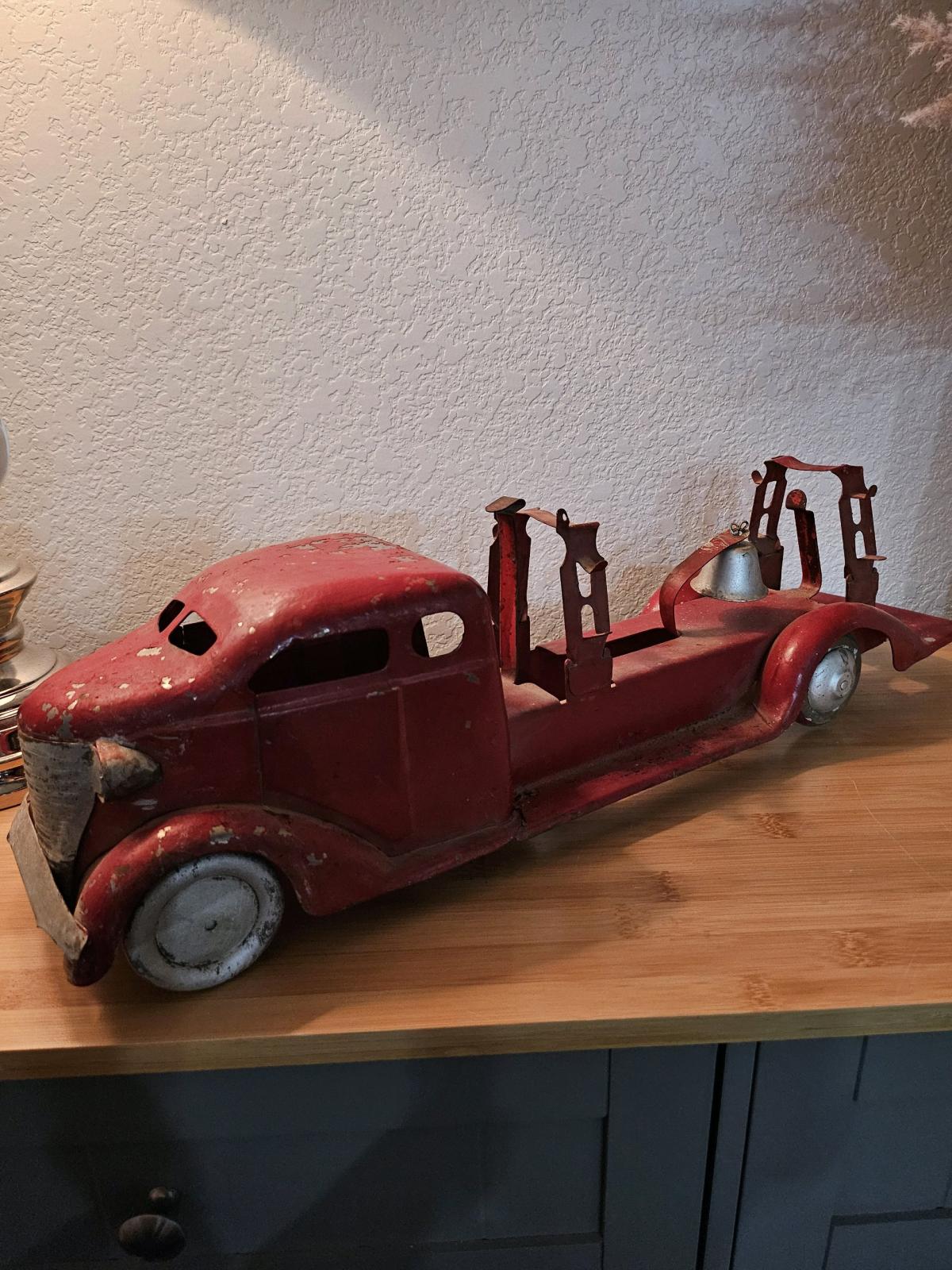 1930s Fire Department Truck Pressed Steel Toy - Temple, Texas