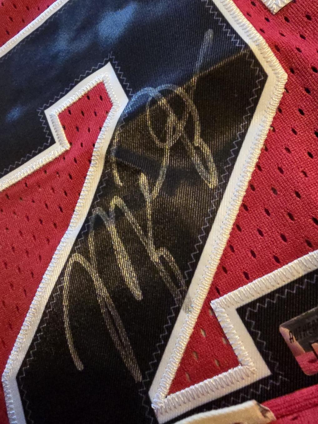 Michael Jordan #23 Chicago Bulls SIGNED HOME RED 1997'-1998' NBA FINAL'S MICHELLE & NESS HARDWOOD CLASSICS AUTHENTICJERSEY - Michigan City, Indiana - FleaMarketBay