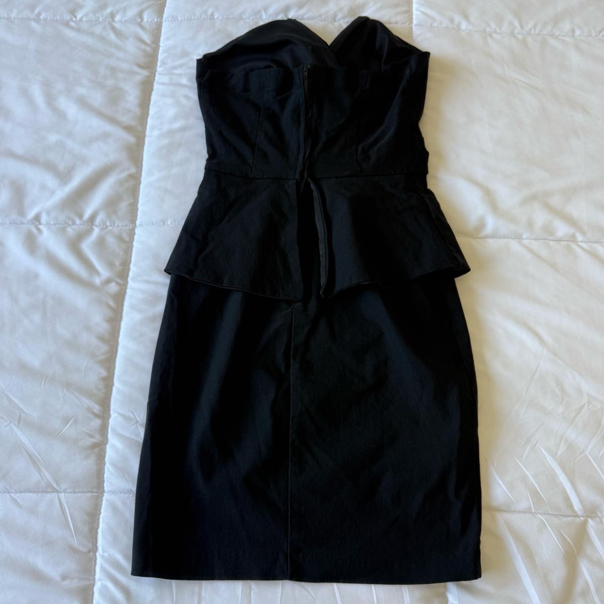 Elegant Strapless Black CorsetStyle Peplum Cocktail Dress - Los Angeles, California - FleaMarketBay