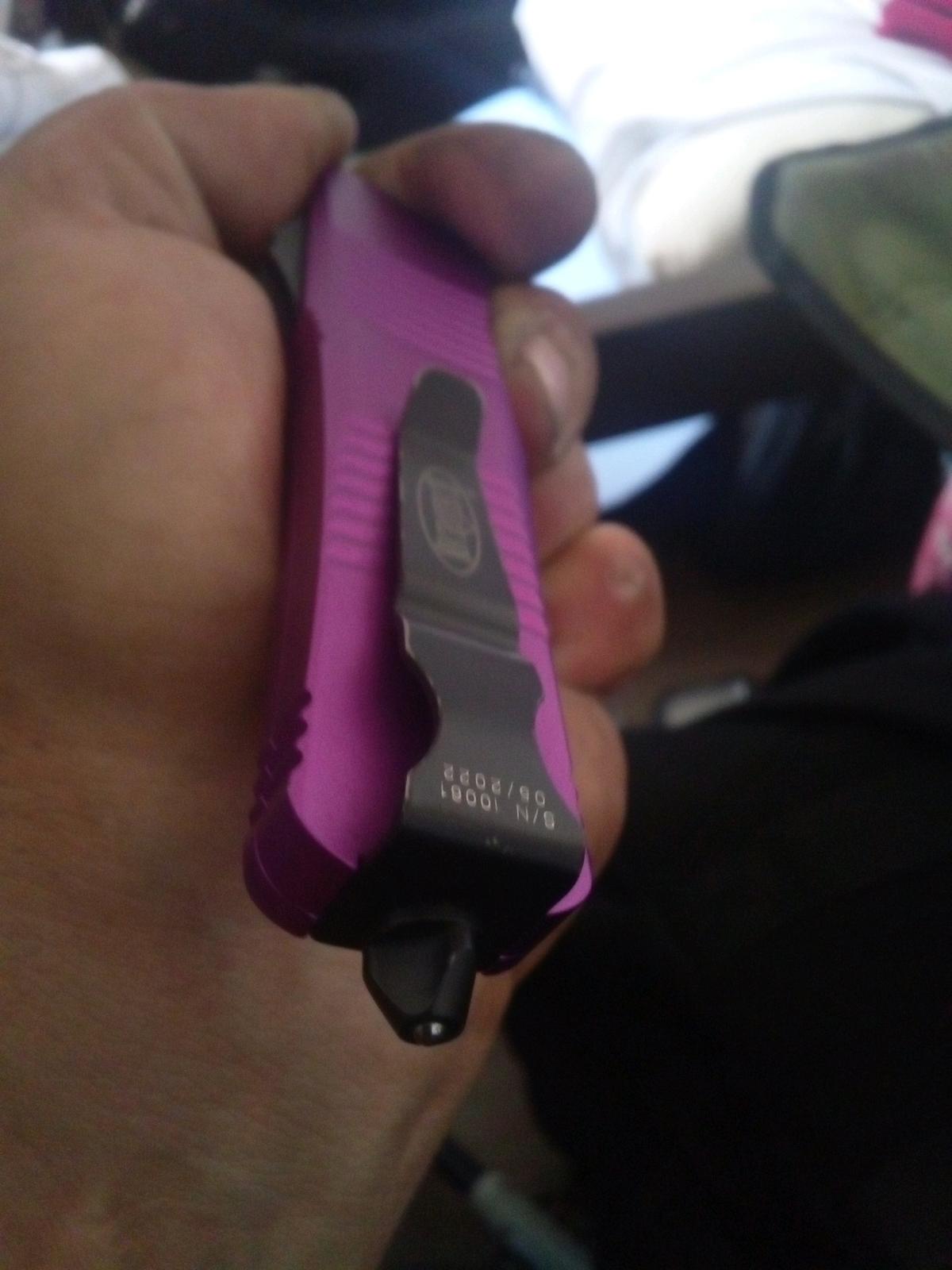 MICROTECH VIOLET UTX85 TANTO OTF AUTO KNIFE BLACK BLADE - Bethany, Oklahoma - FleaMarketBay