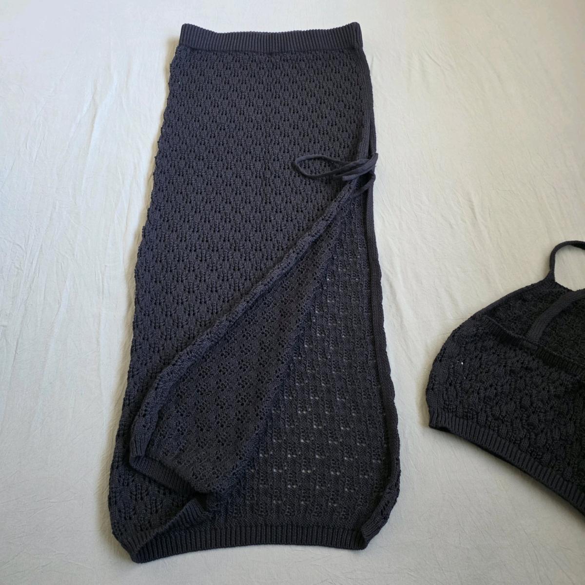 knit crop top and skirt set Black - Riverside, California - FleaMarketBay