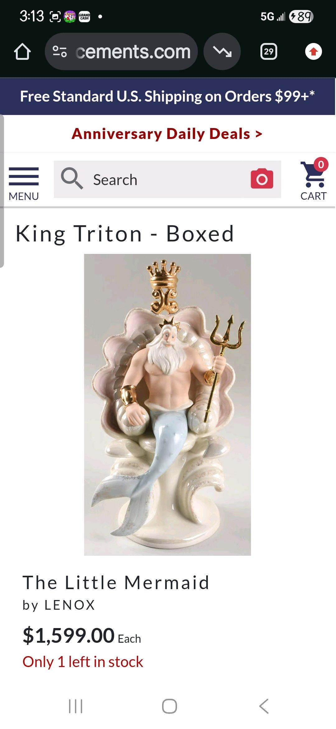 Disney Showcase Collection King Triton - Brooklyn, New York - FleaMarketBay