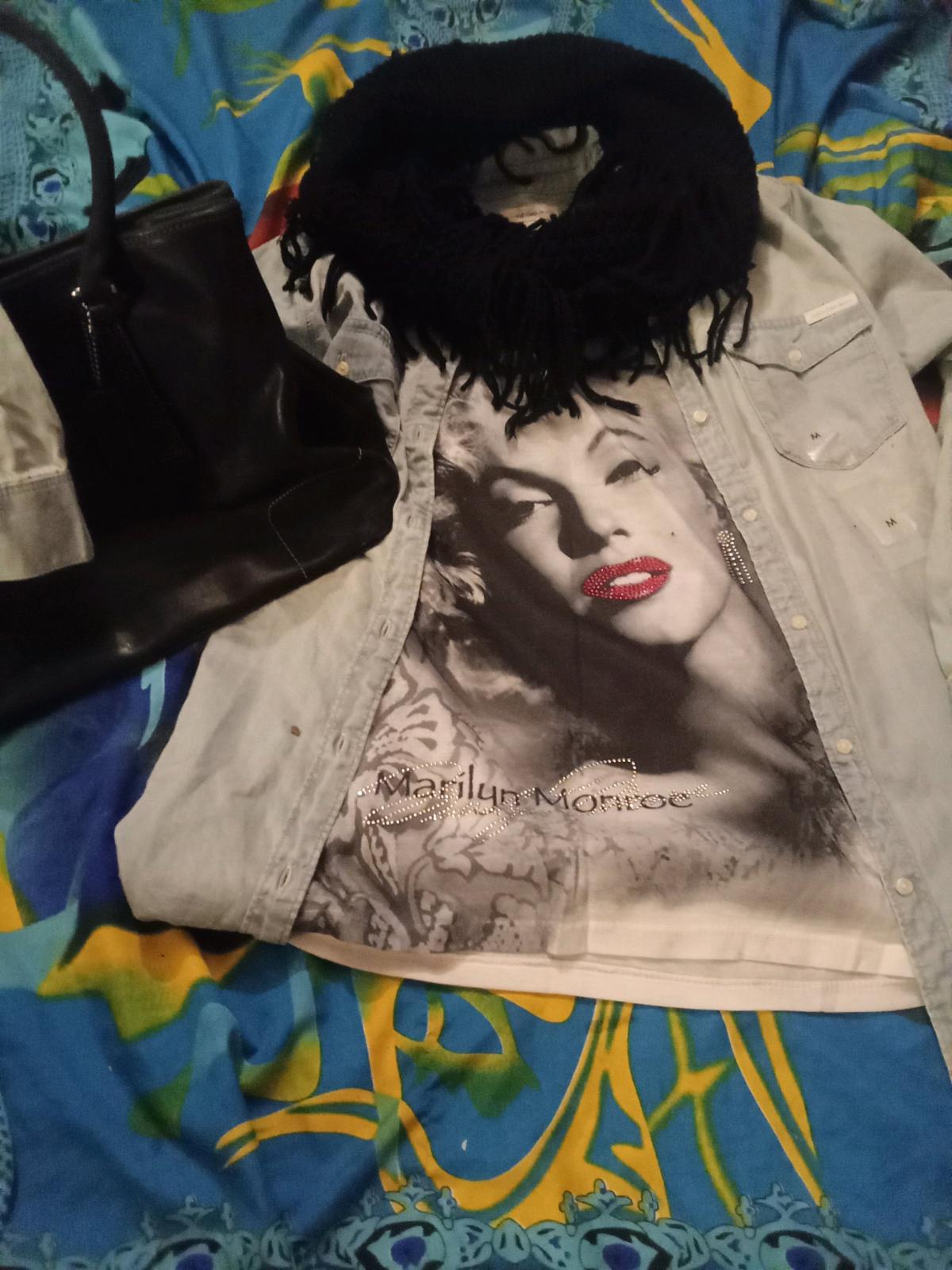 Marilyn Monroe Calvin Klein over shirt paired with Coach Bag - Tecumseh, Oklahoma