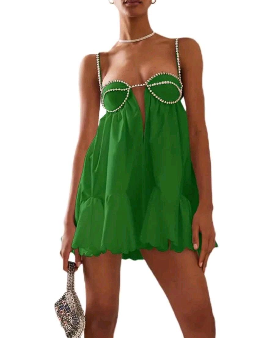 Womens Solid Color Green