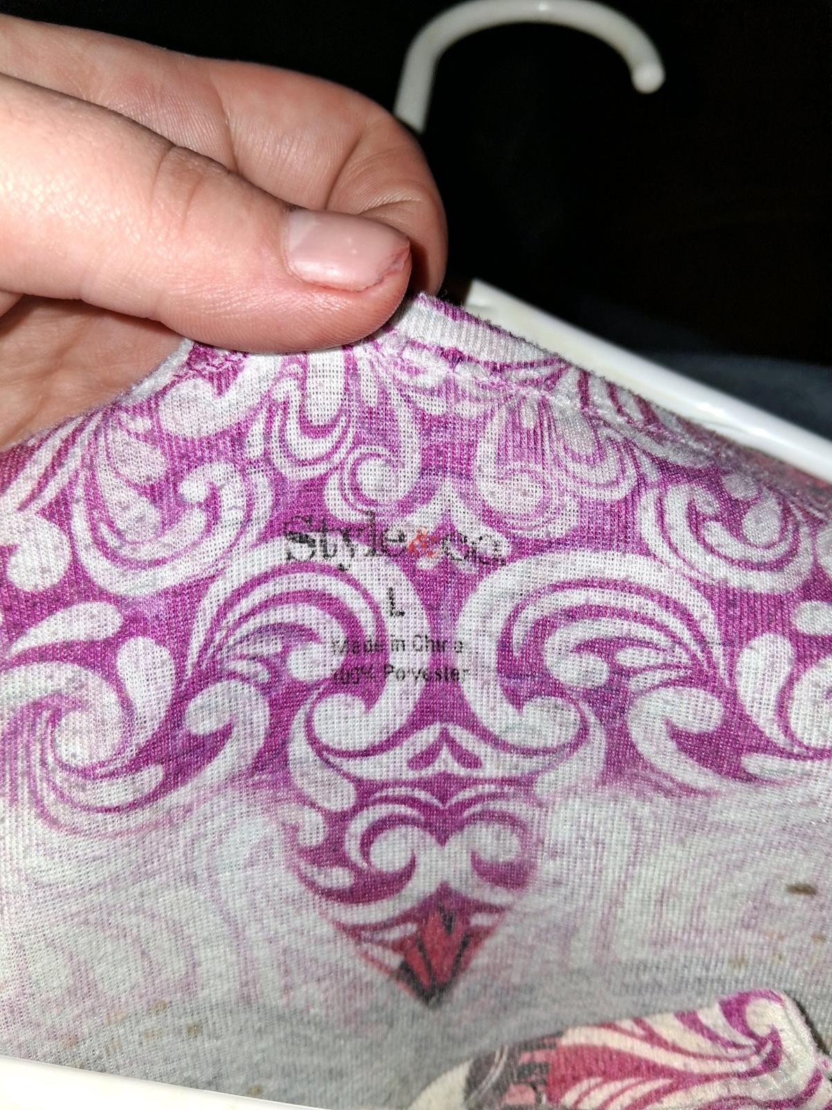 style and co heart floral long sleeve shirt - Middlesex, North Carolina - FleaMarketBay