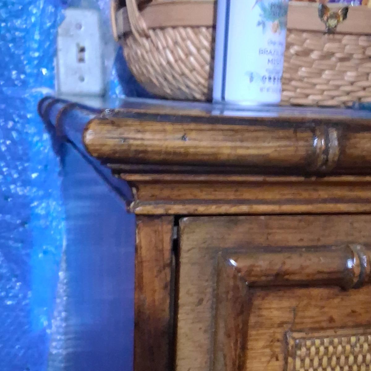 vintage Faux bamboo with rattan 5 drawer dresser - Herrin, Illinois