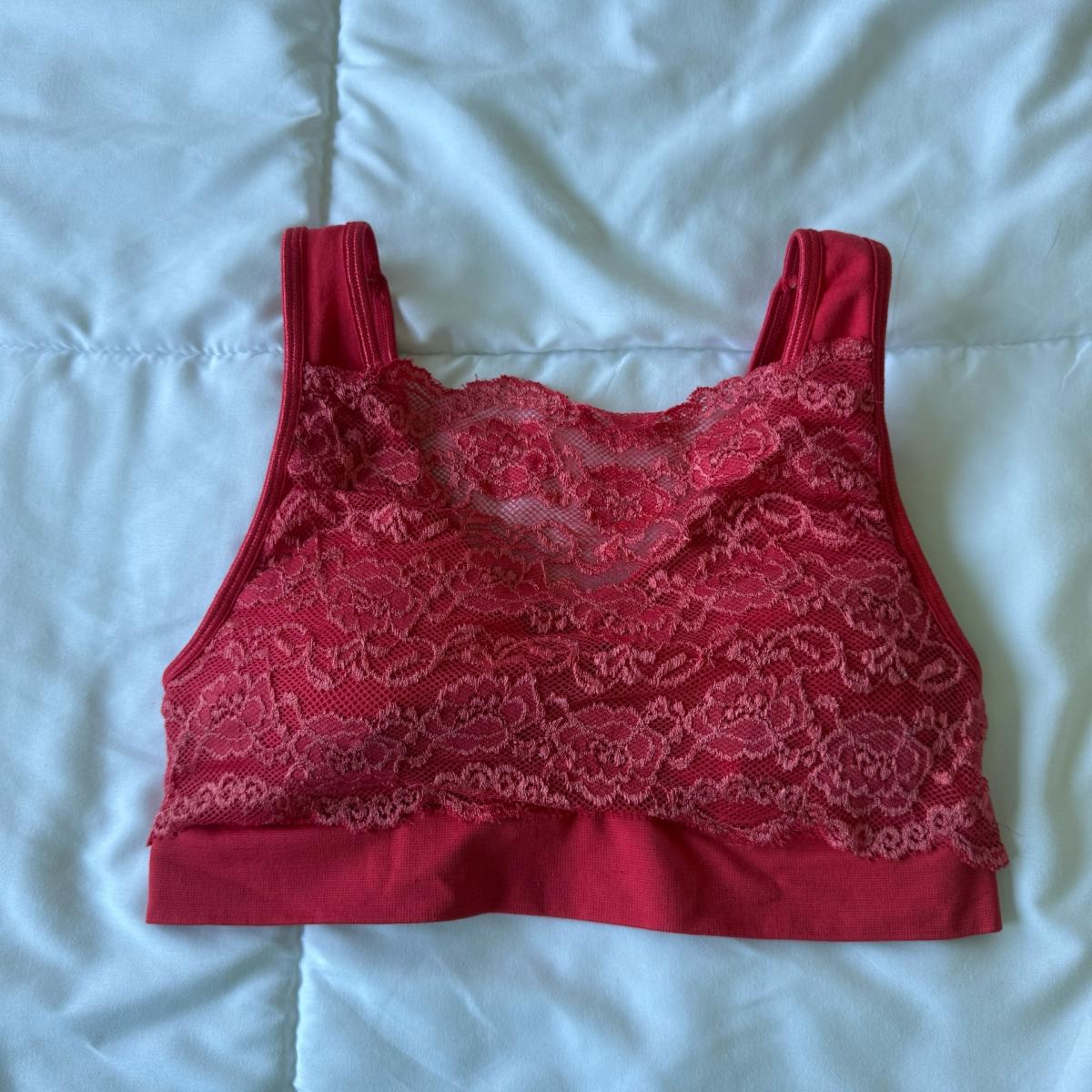 New Kathy Padded Lace Bralette  Red Seamless PushUp Crop Top - Los Angeles, California