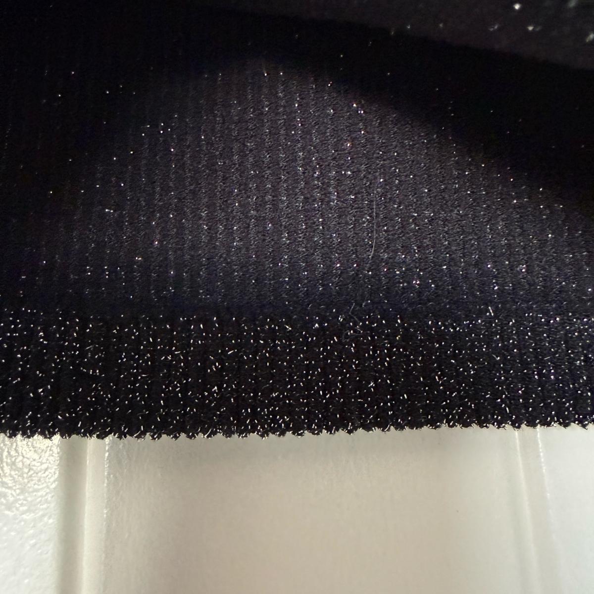 Shimmering Black Metallic Ribbed Mock Neck Top XSS  Elegant - Los Angeles, California - FleaMarketBay