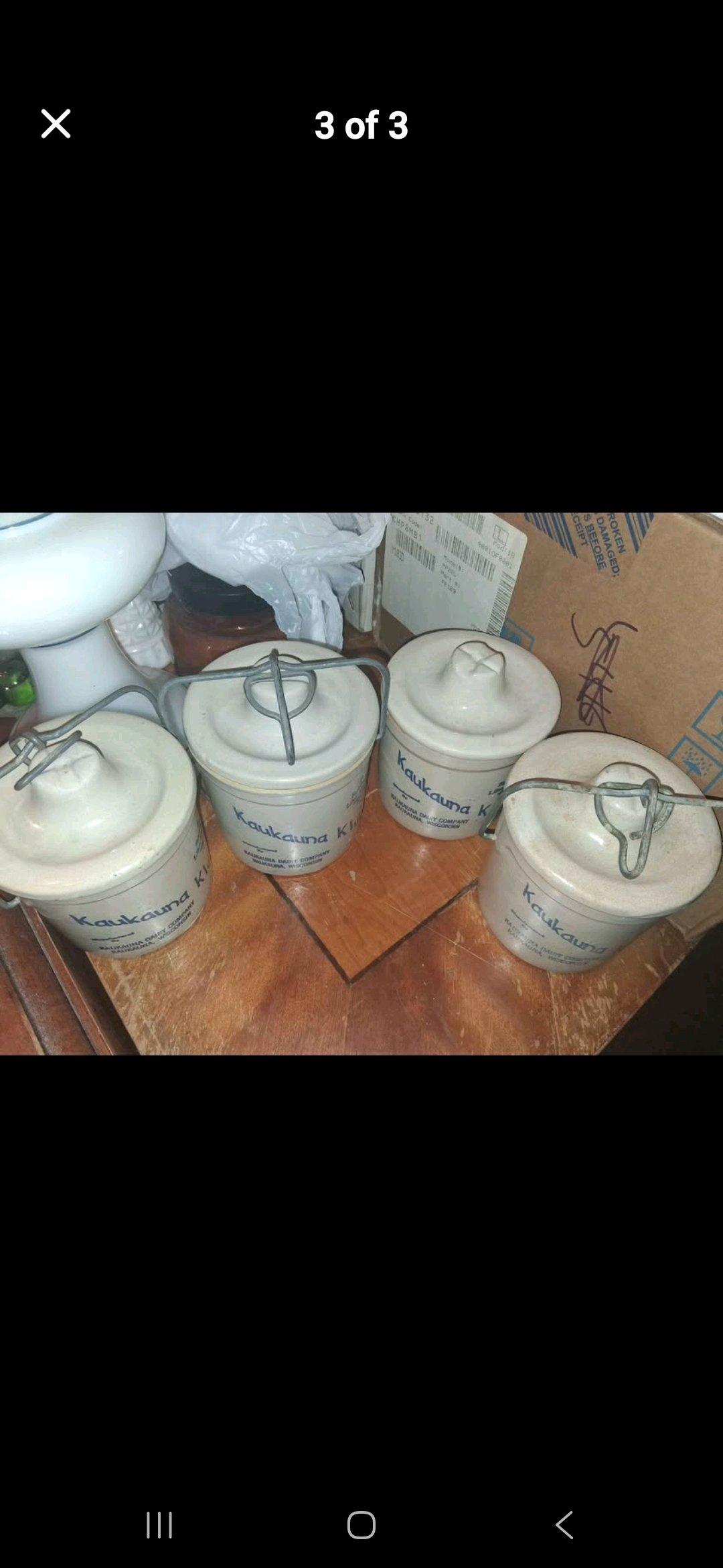 Vintage Kaukauna Klub Ceramic Crocks Set of 4 - Kansas City, Missouri - FleaMarketBay