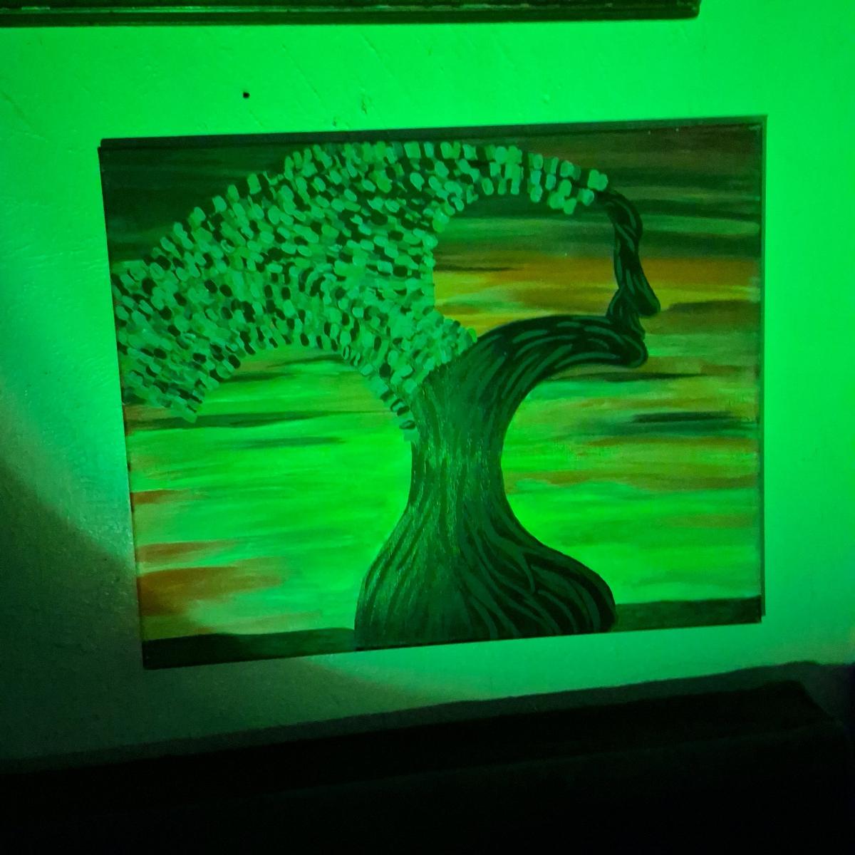 Pair of Acrylic Paintings 1 signed by artist Blacklight Neon - Philadelphia, Pennsylvania - FleaMarketBay