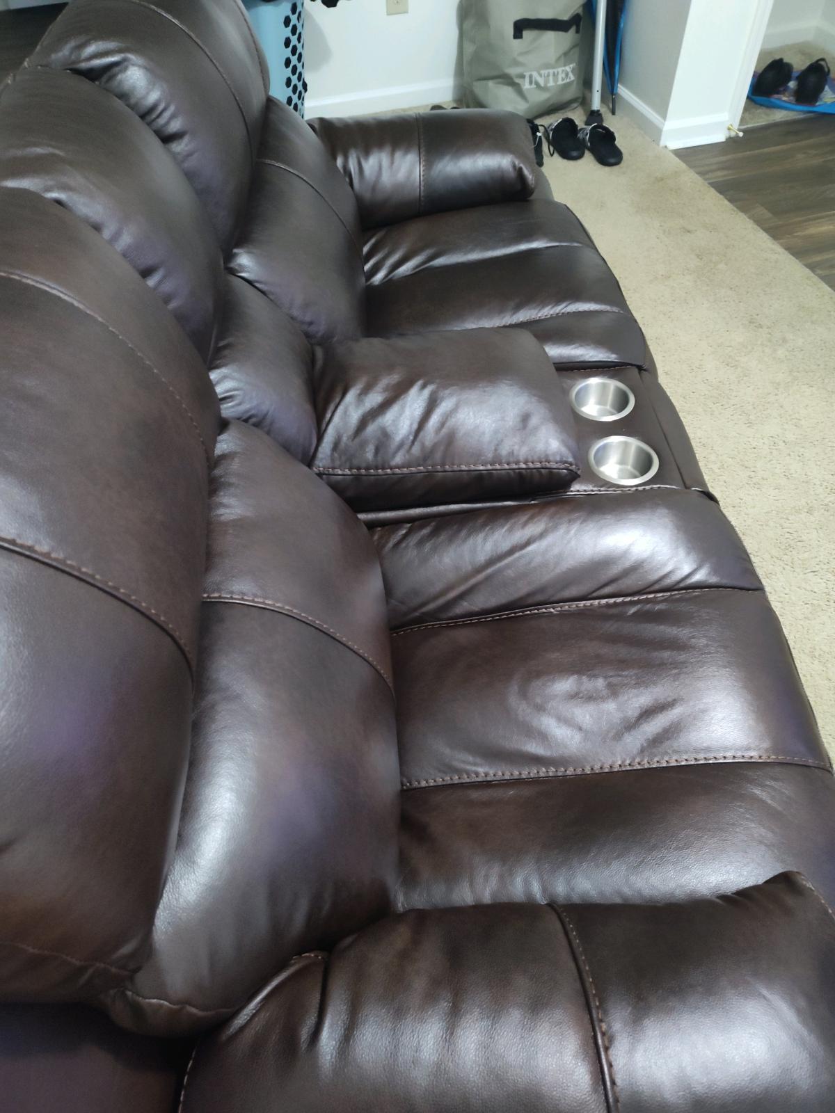 dark brown leather recliner loveseat - Lawrenceville, Georgia - FleaMarketBay