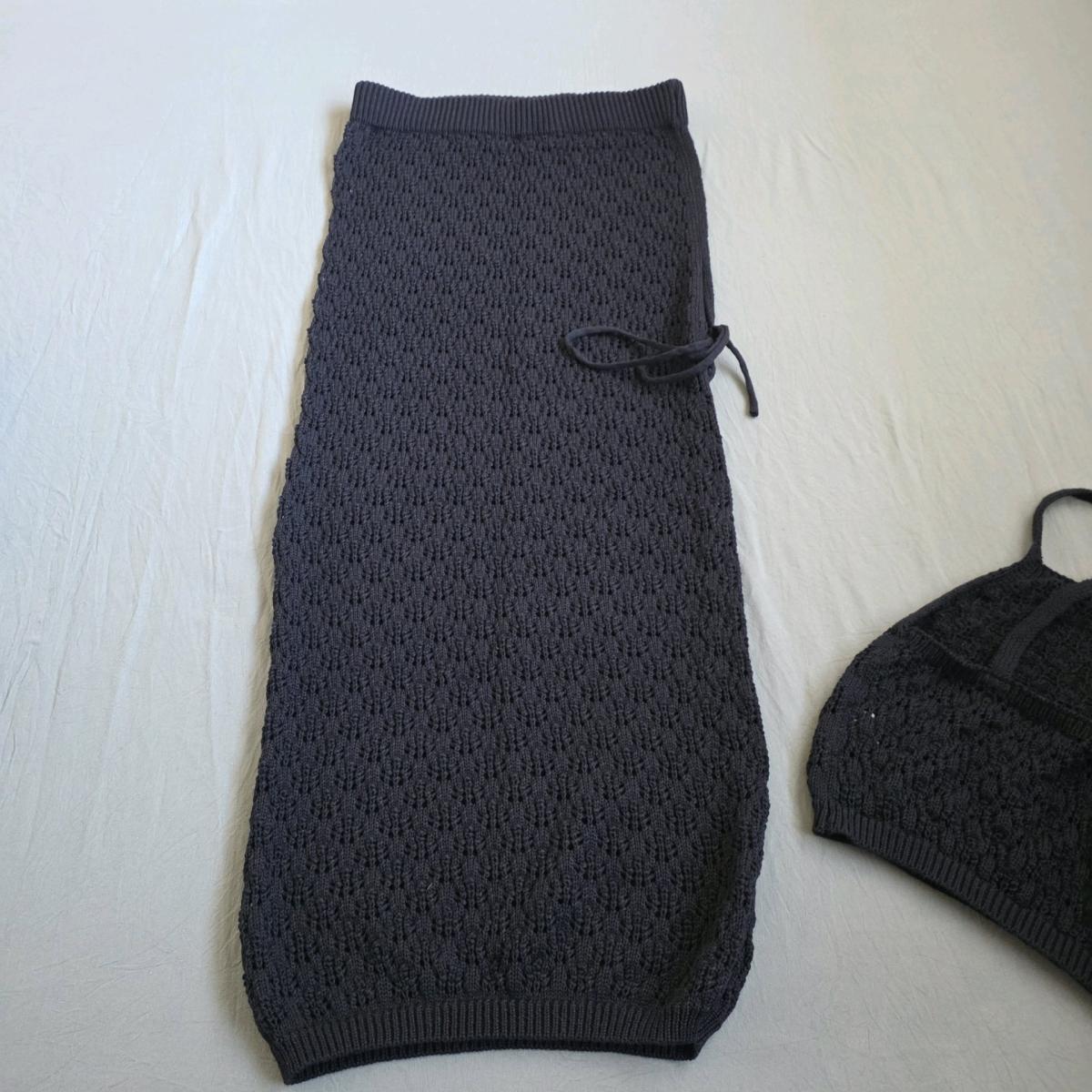 knit crop top and skirt set Black - Riverside, California - FleaMarketBay