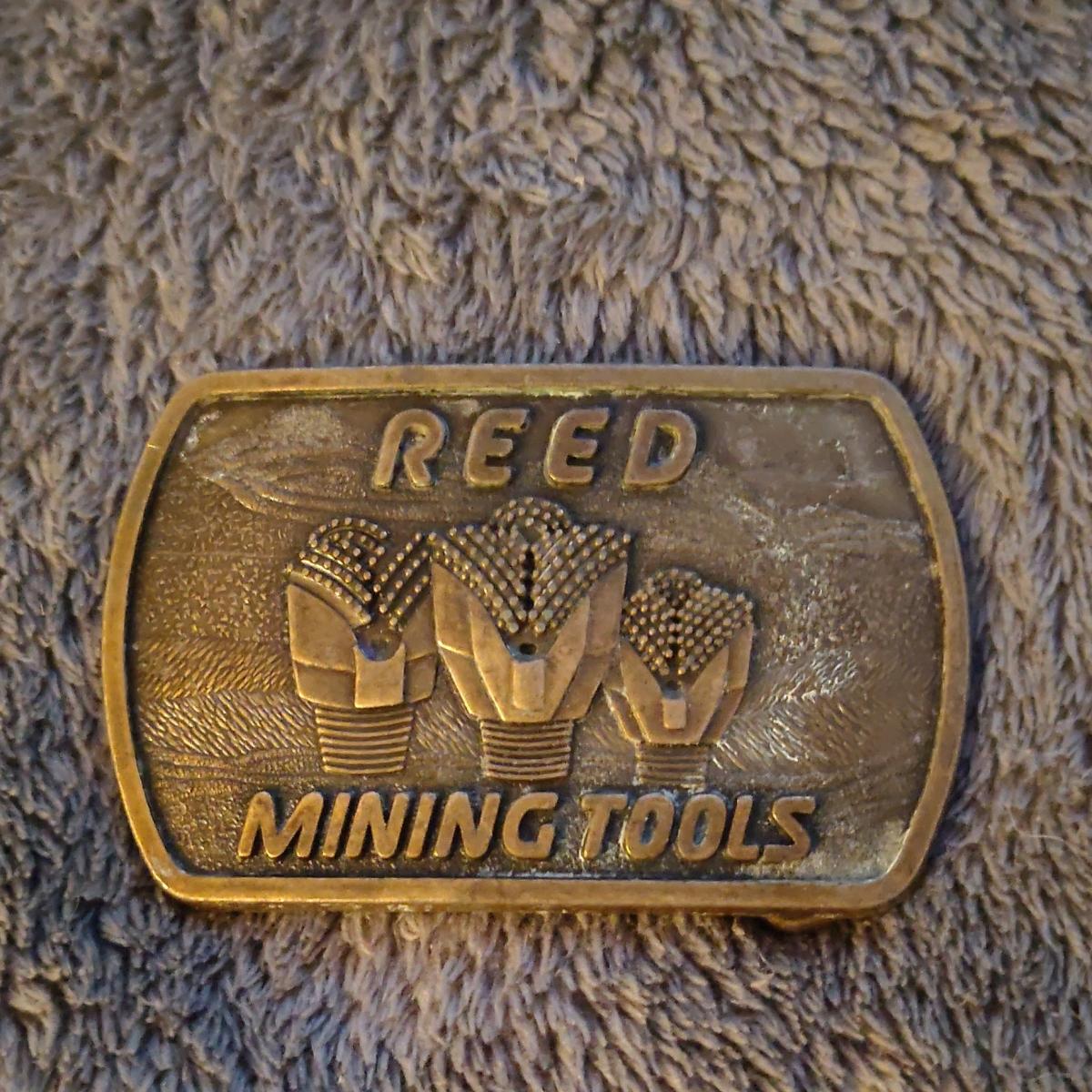 Reed Mining Tools 1986 Western Americana Belt Buckle Vintage