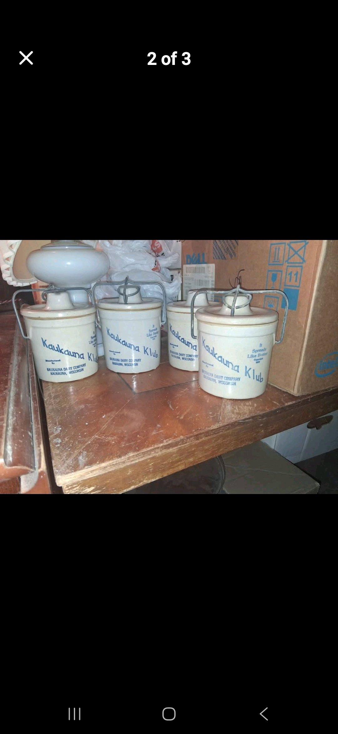 Vintage Kaukauna Klub Ceramic Crocks Set of 4 - Kansas City, Missouri - FleaMarketBay