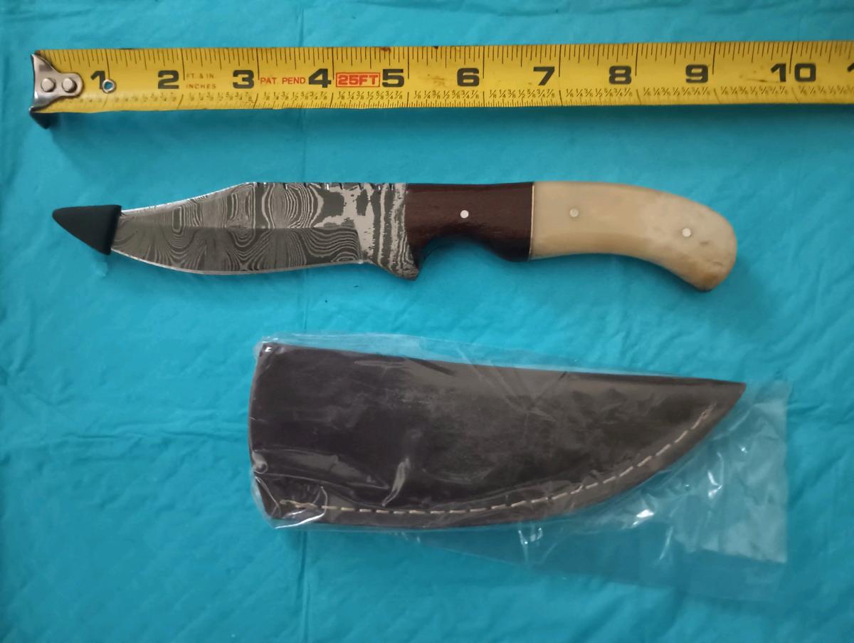 hand forged hunting knife with leather sheath - Staunton, Virginia - FleaMarketBay