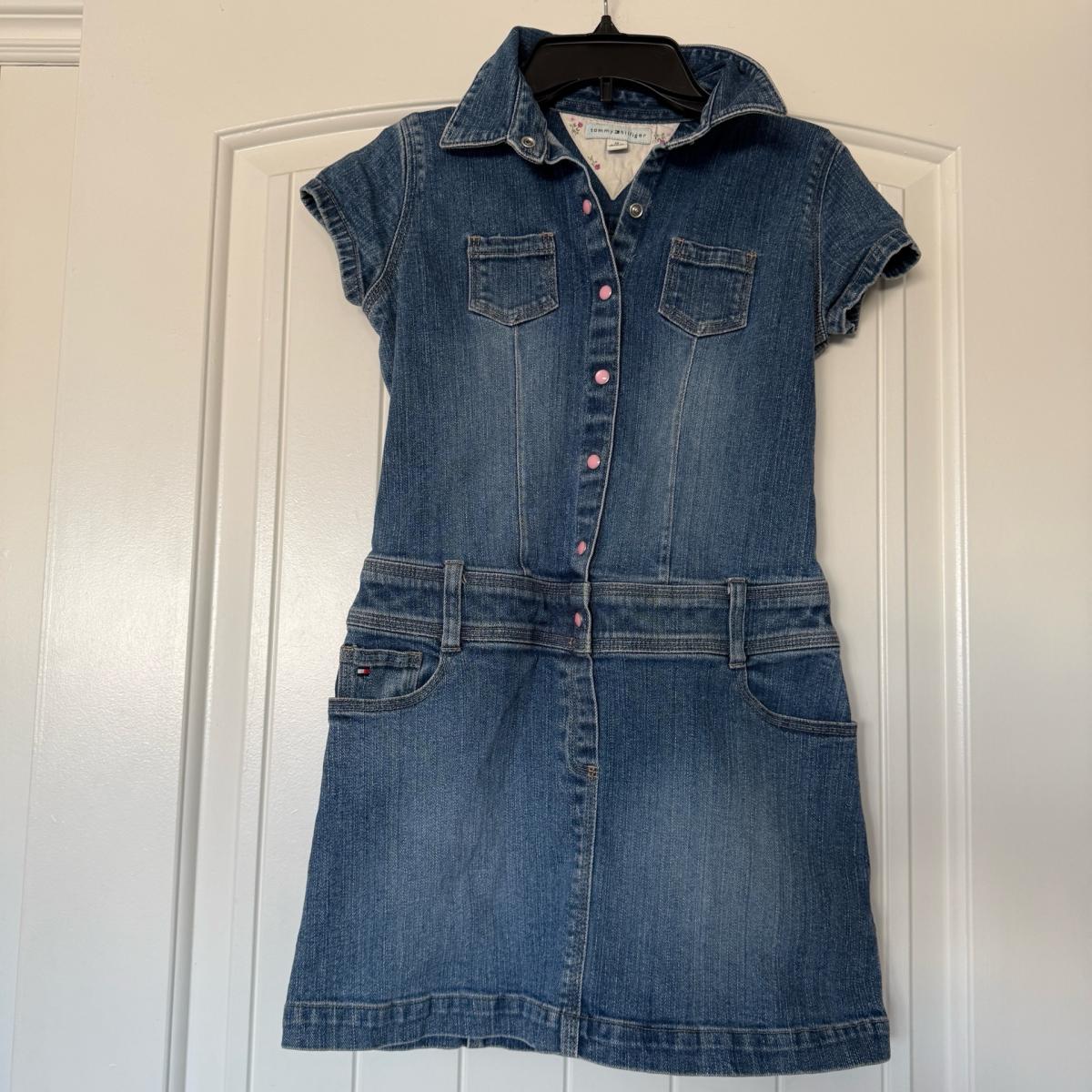 Tommy Hilfiger Girls Size 10 Denim Shirt Dress  Short Sleeve - Los Angeles, California - FleaMarketBay