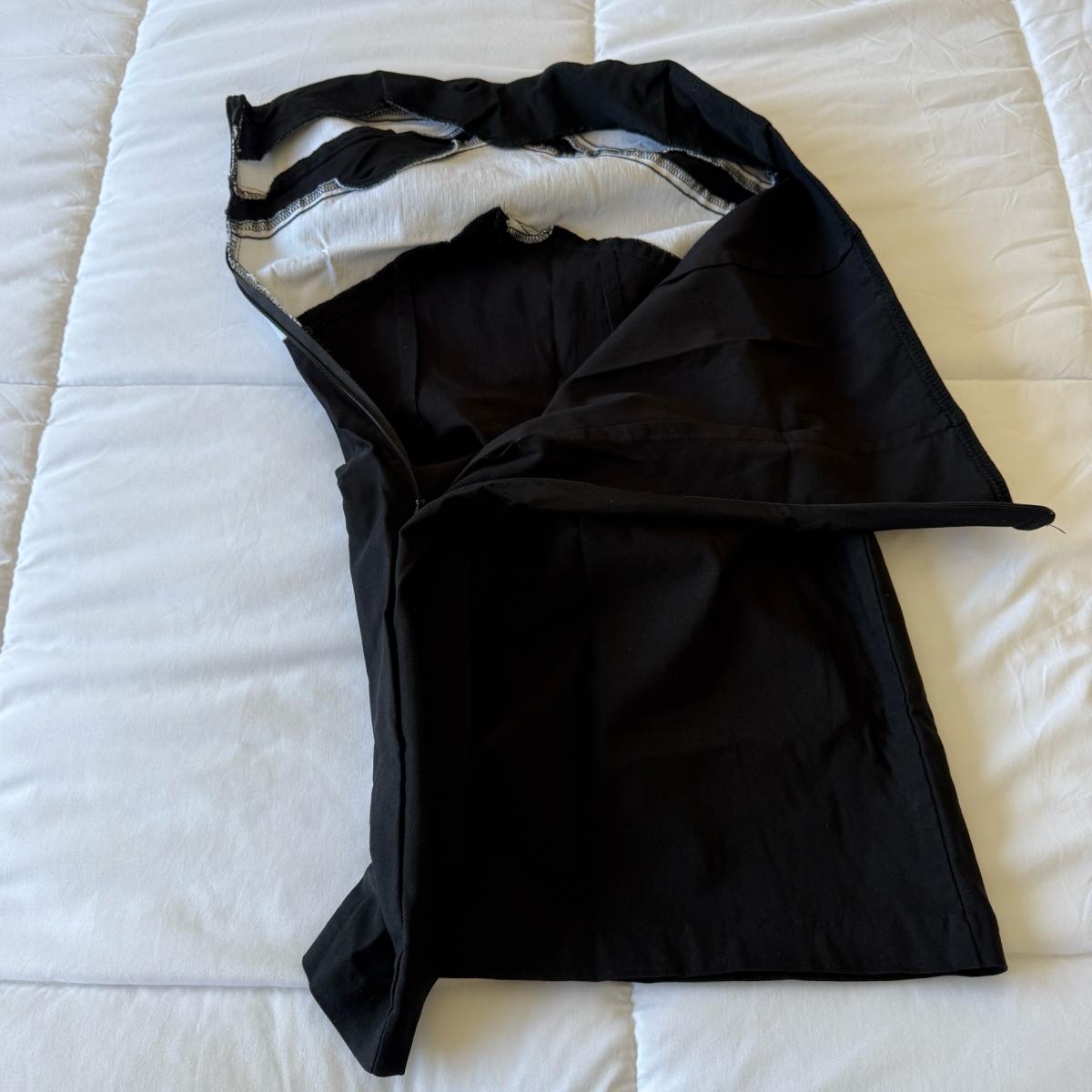 Black  White Strapless Geometric Cocktail Dress  Elegant Col - Los Angeles, California - FleaMarketBay