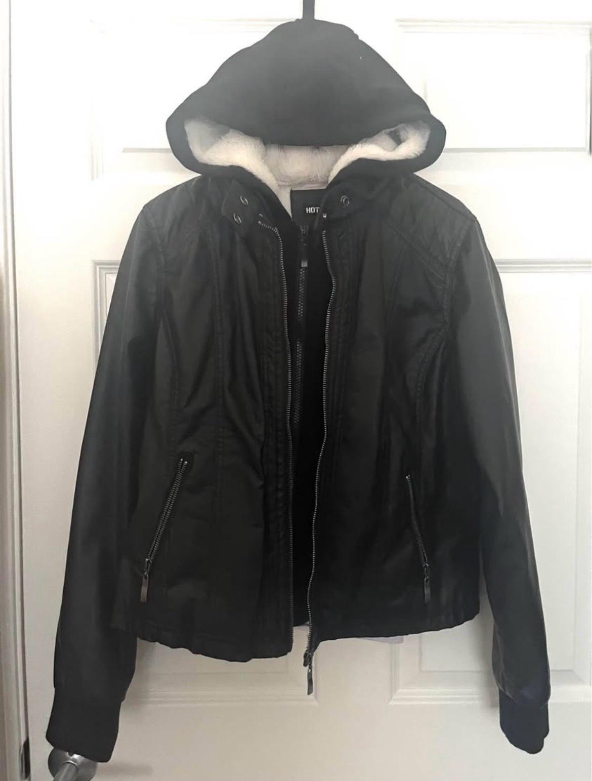 WOMENS HOODED FAUX LEATHER JACKET - Norwood, Massachusetts