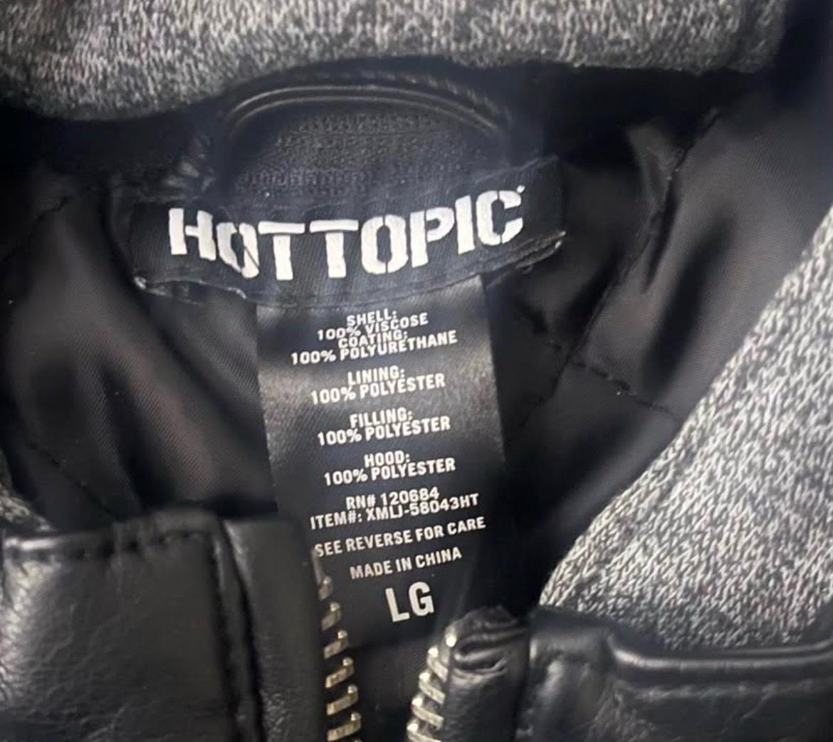 MENS HOODED FAUX LEATHER JACKET - Norwood, Massachusetts - FleaMarketBay