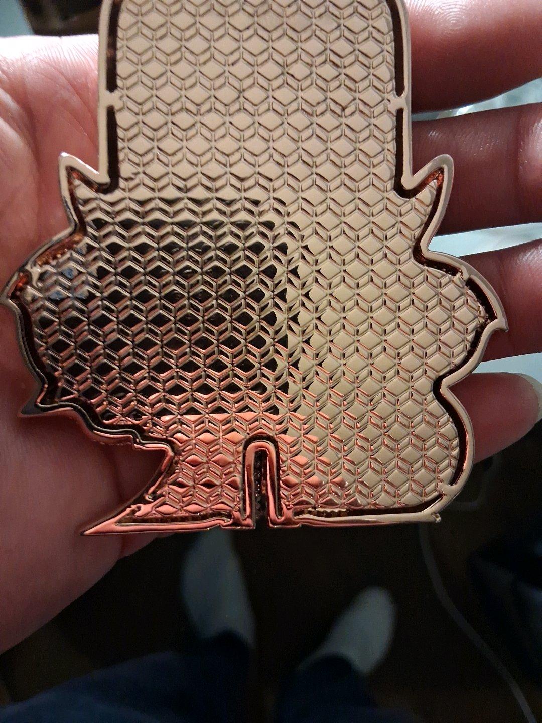 14k Rose Gold Vermeil over Sterling Silver Iced Out Pendant - Buffalo, New York - FleaMarketBay