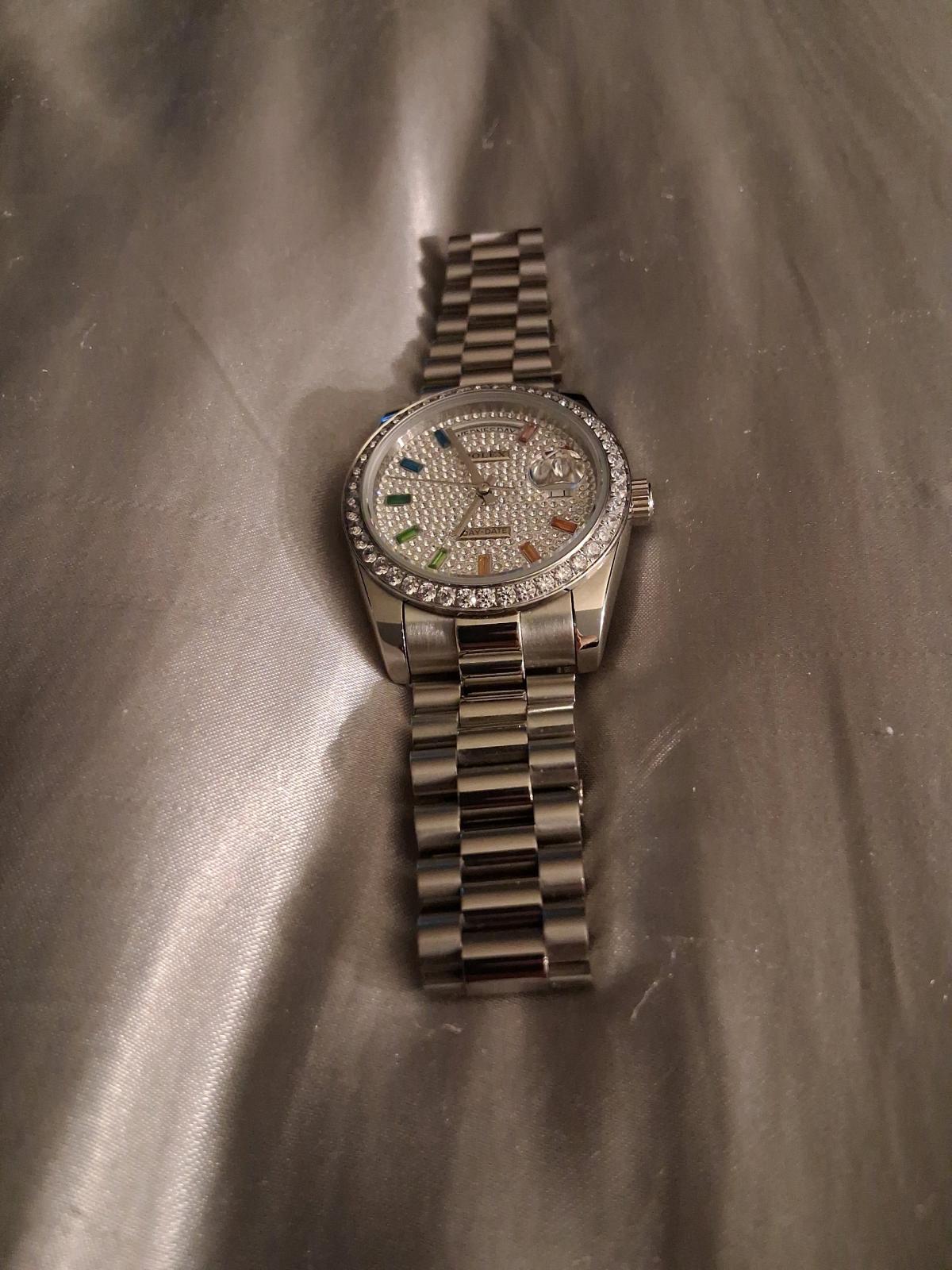 Rainbow Presidential Day Date Mens Watch