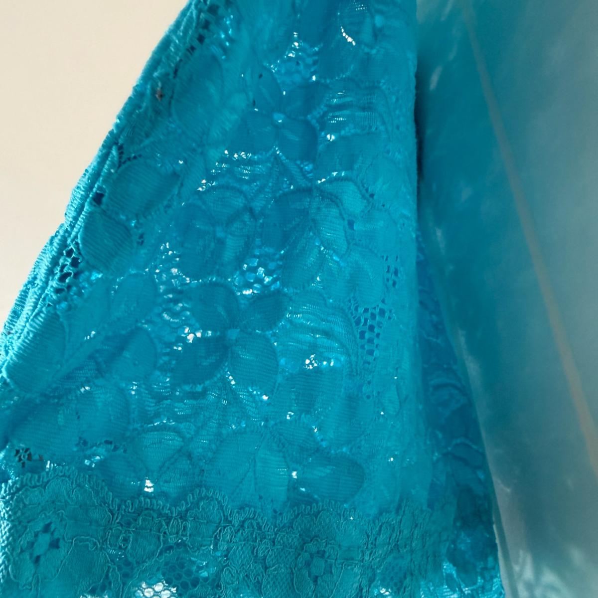 Y2K Turquoise Lace Camisole Rhinestone Floral Tank Top Fairy - Los Angeles, California - FleaMarketBay