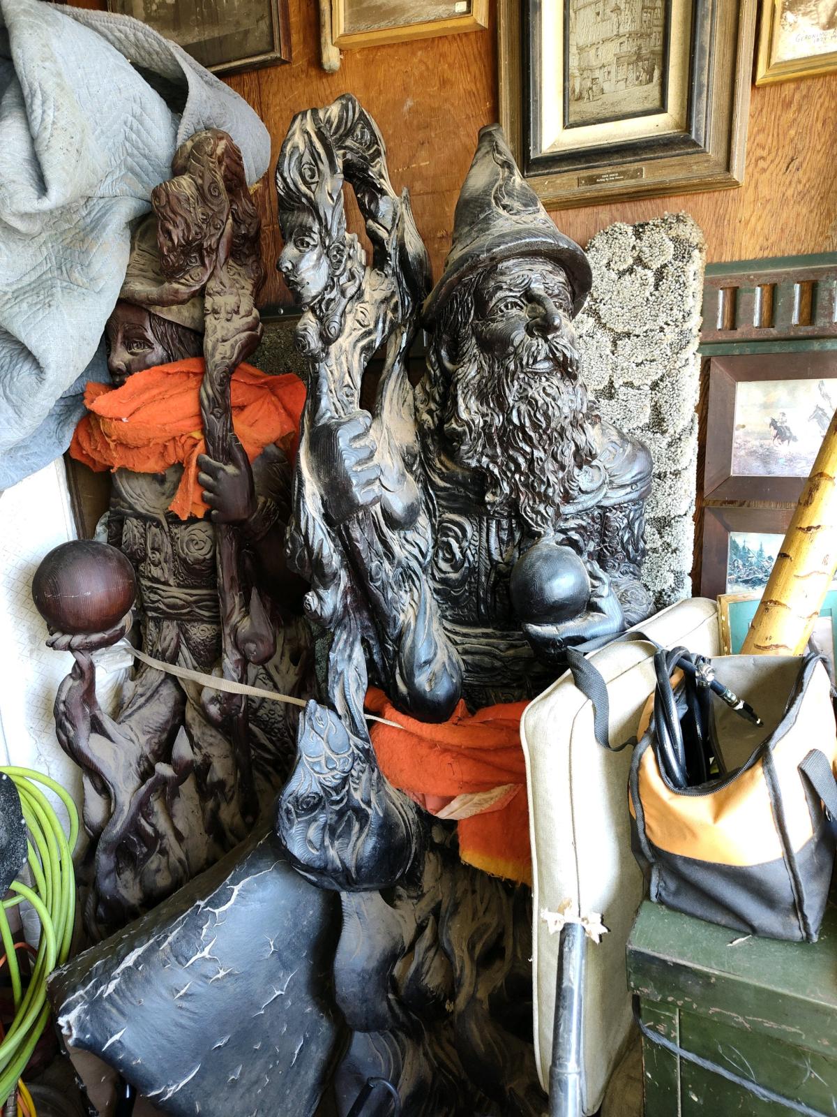 wood statues - Anderson, California