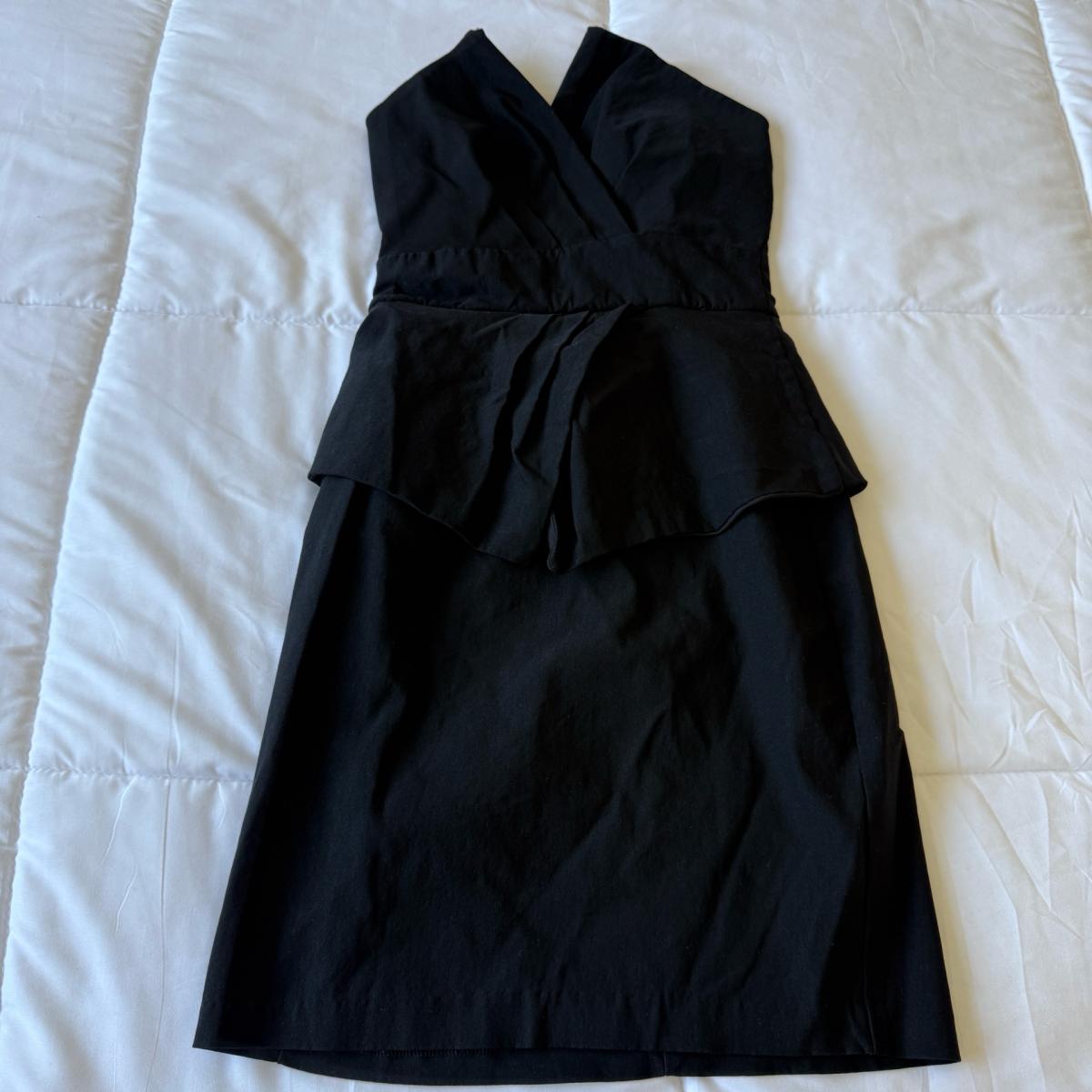 Elegant Strapless Black CorsetStyle Peplum Cocktail Dress - Los Angeles, California - FleaMarketBay