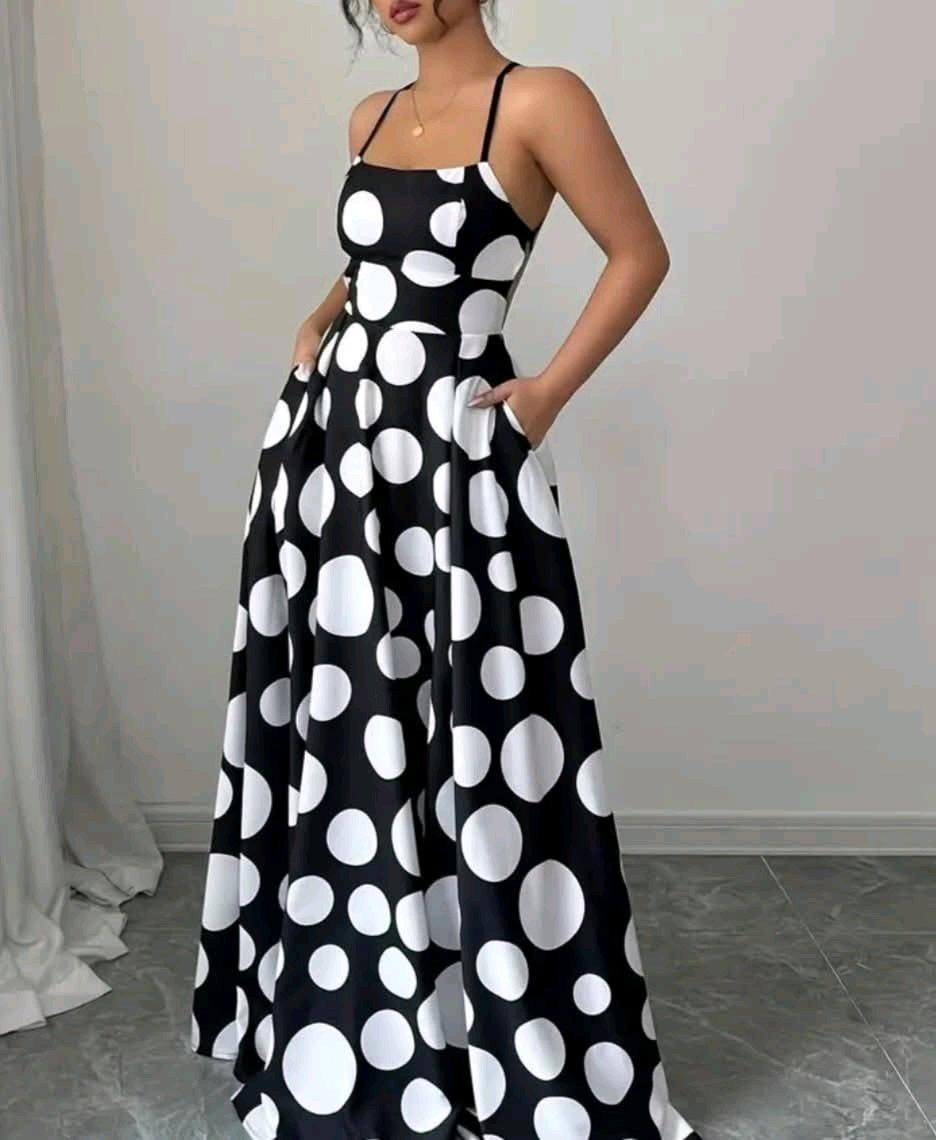 Womens Polka Dots Sleeveless Maxi Dress - Lanham, Maryland