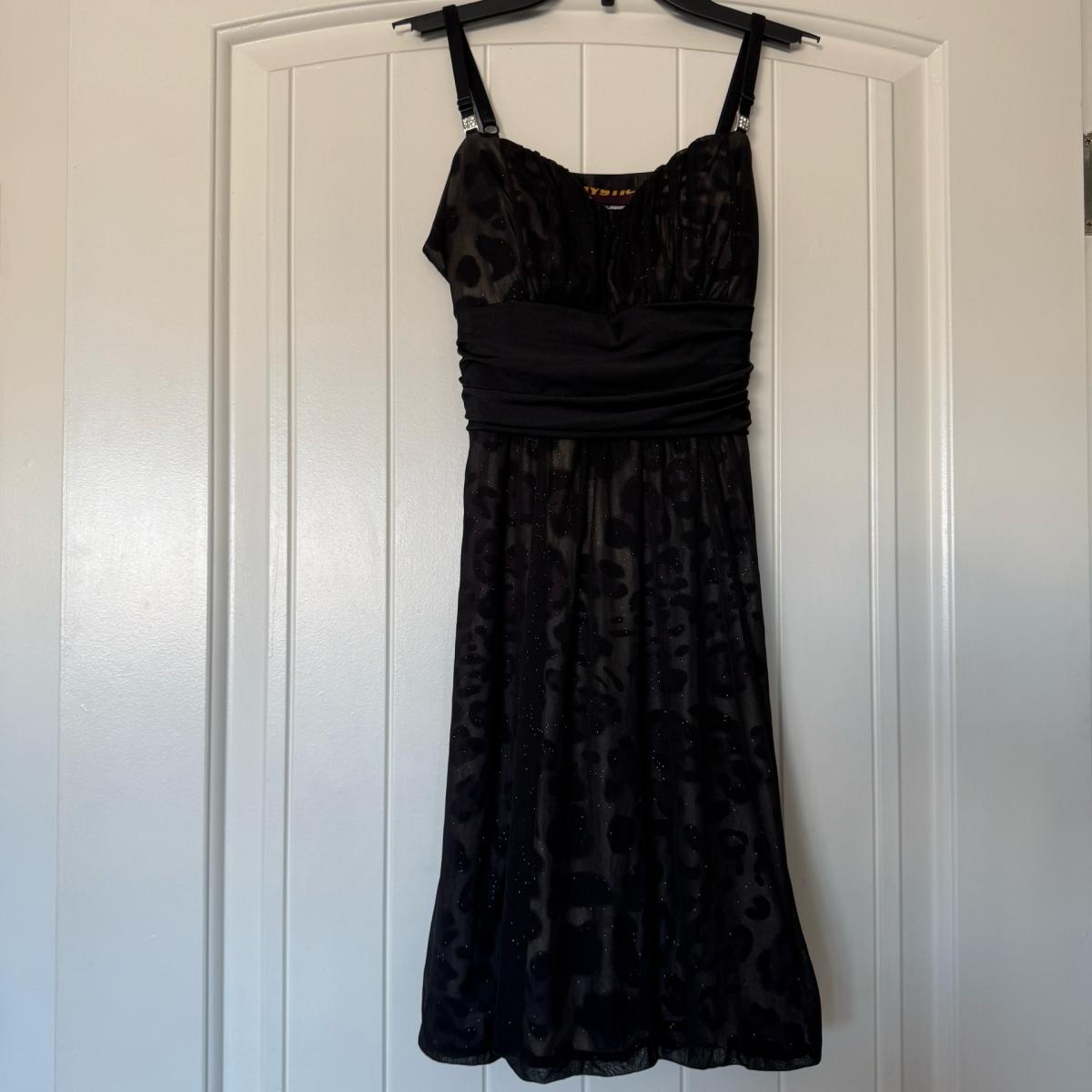 Elegant Black Sparkle Chiffon Evening Dress