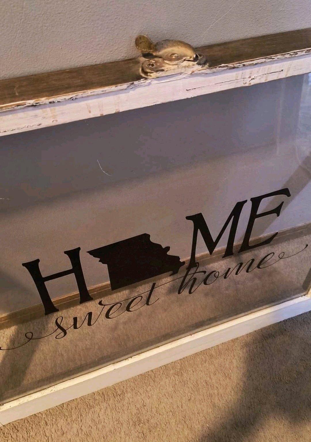 Vintage wooden window wall art Home Sweet Home Missouri - Warrensburg, Missouri - FleaMarketBay