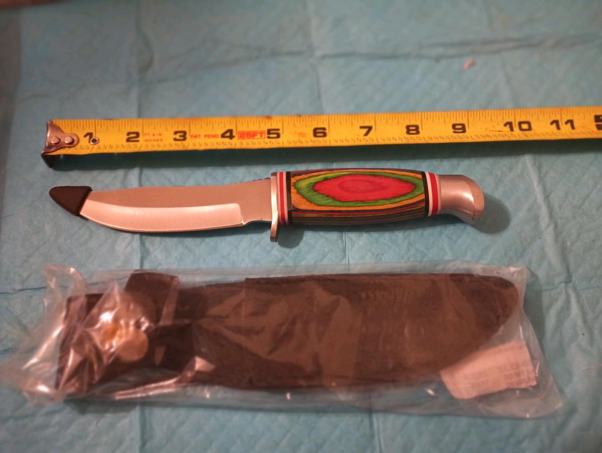 Bowie hunting Knife with leather sheath - Staunton, Virginia - FleaMarketBay