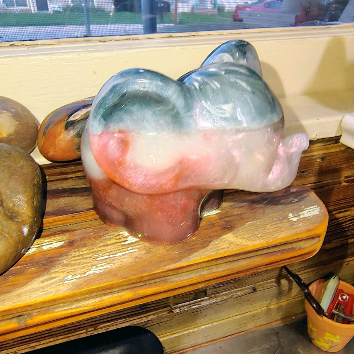 small succulent planter red white and blue elephant handmade - Cleburne, Texas - FleaMarketBay