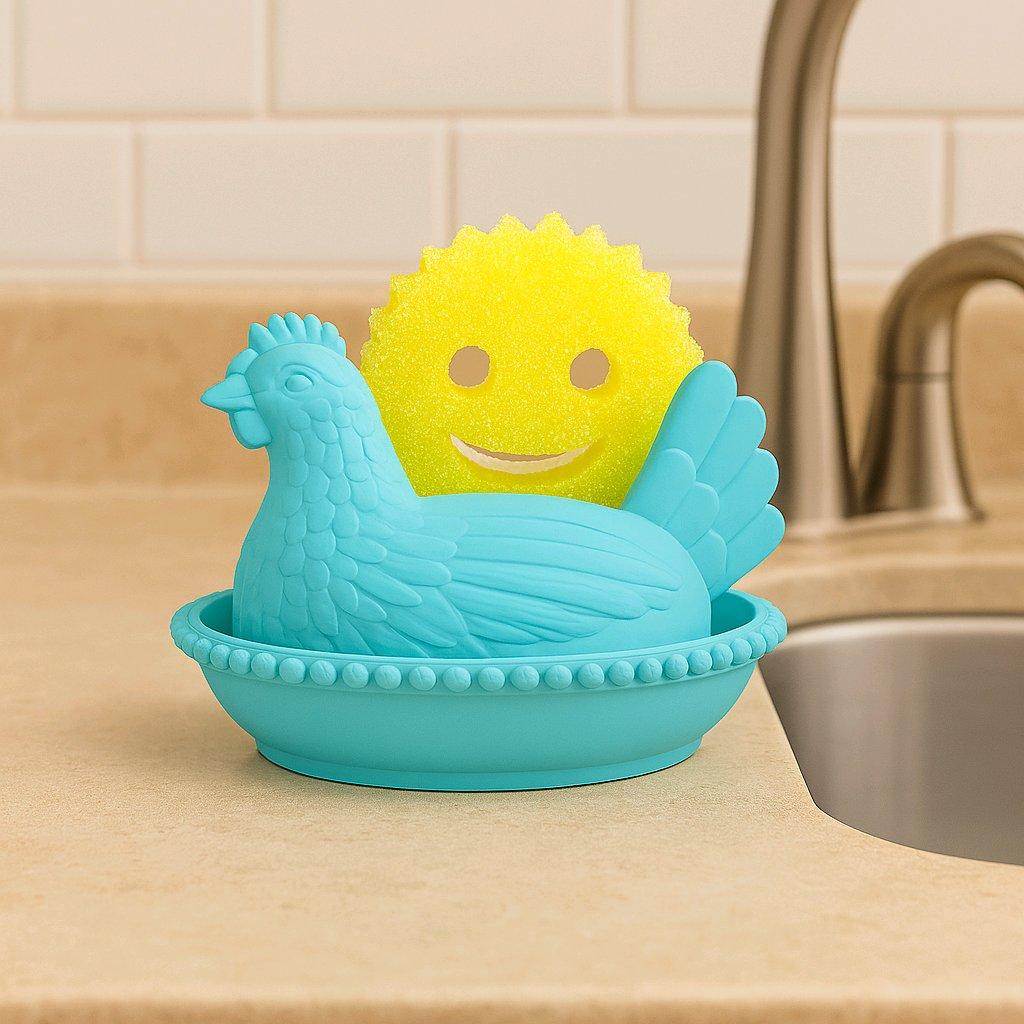 Hen in a Nest Scrub Daddy Holder with Drain  Farmhouse Kitch - Albany, Ohio - FleaMarketBay