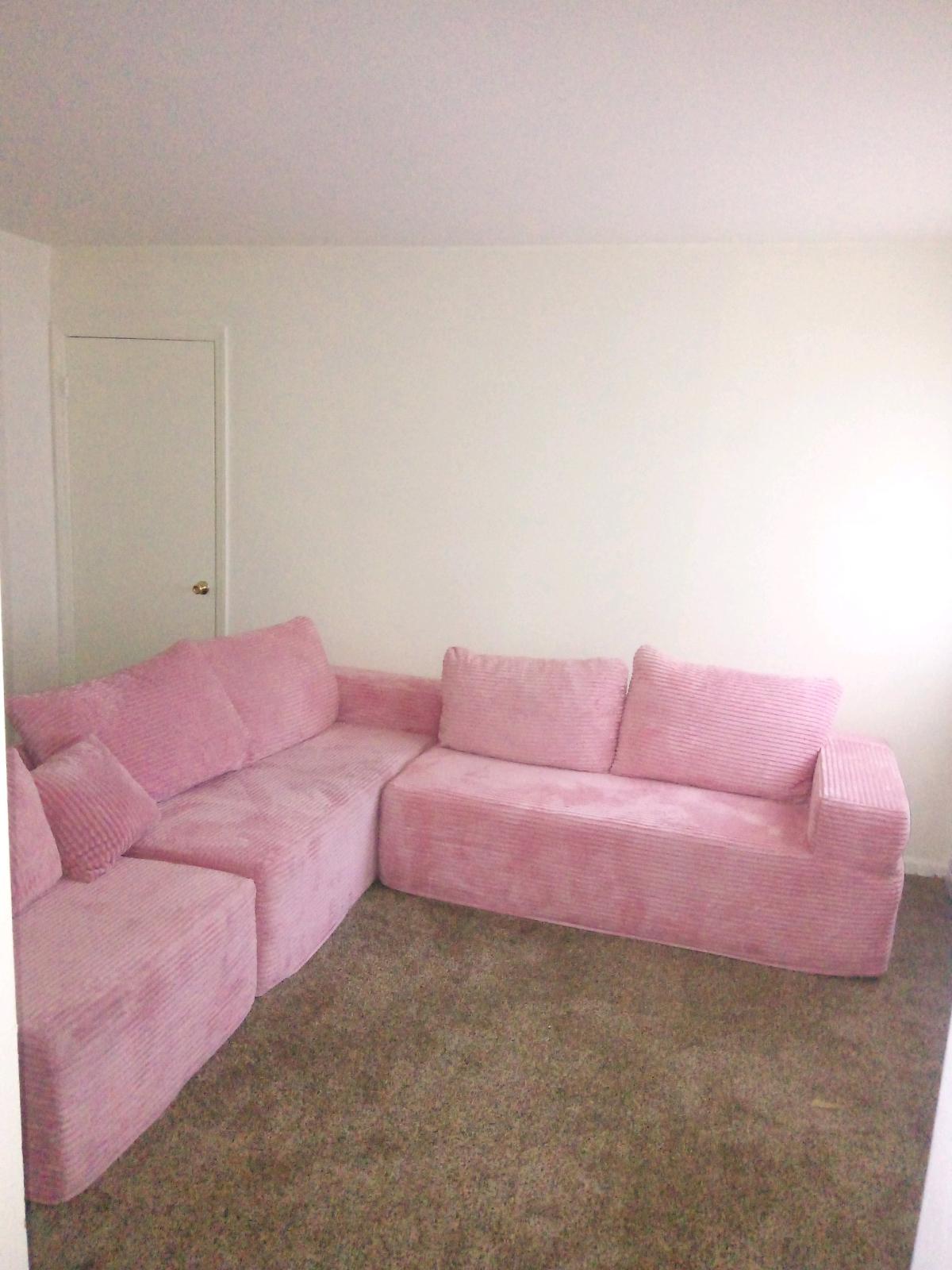 Pink Cloud Boneless L Shaped Sectional - Greensboro, North Carolina - FleaMarketBay
