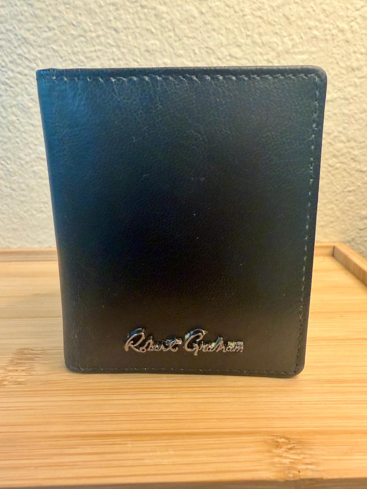 Robert Graham Mens Leather RFID Card Case Wallet Black - Palm Harbor, Florida - FleaMarketBay