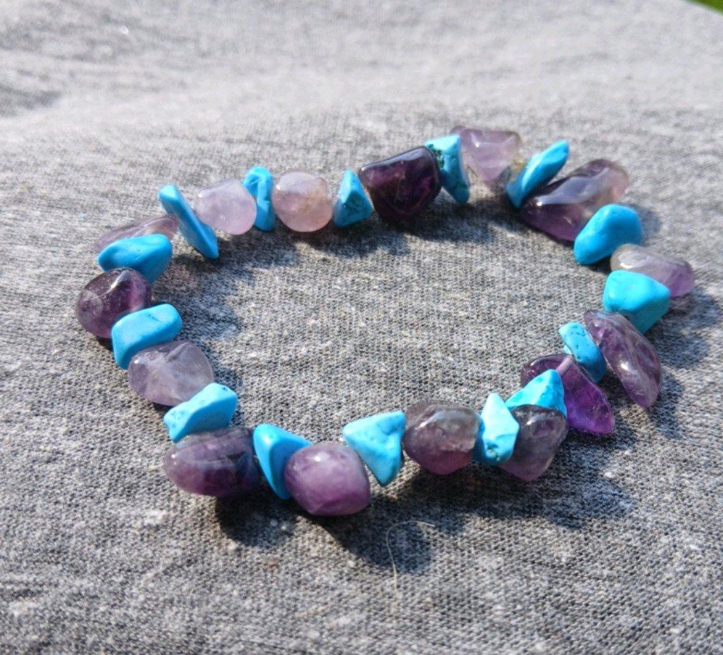 Blue Howlite Amythest Chipped Bracelet - Cheney, Washington - FleaMarketBay