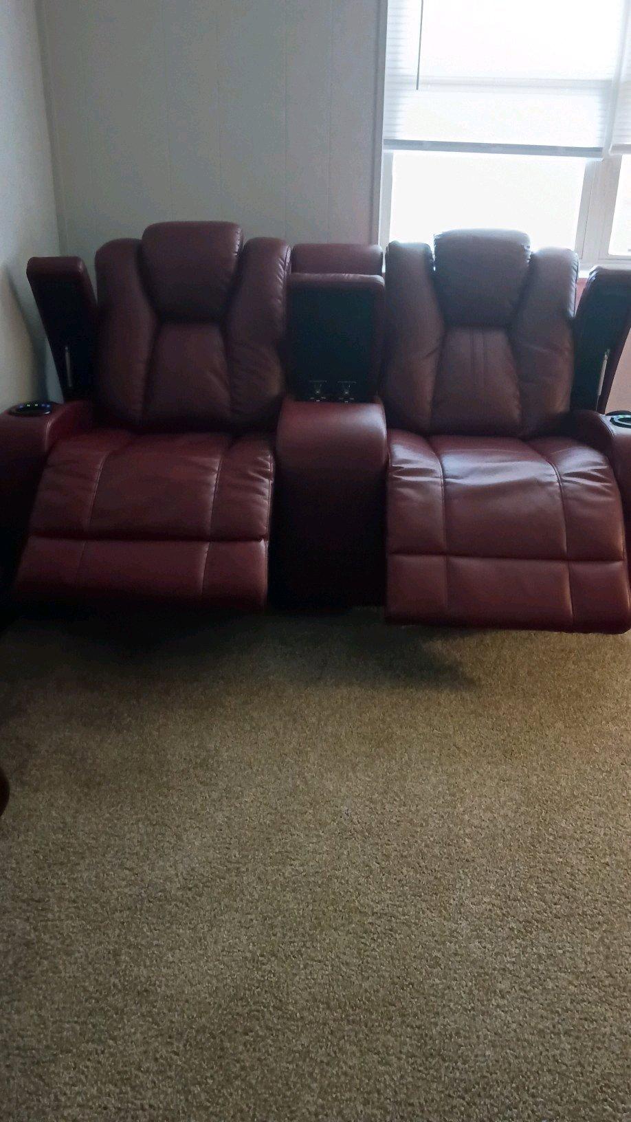 RTG Leather Recliner 3 Pcs Burgundy set - Newark, Delaware - FleaMarketBay