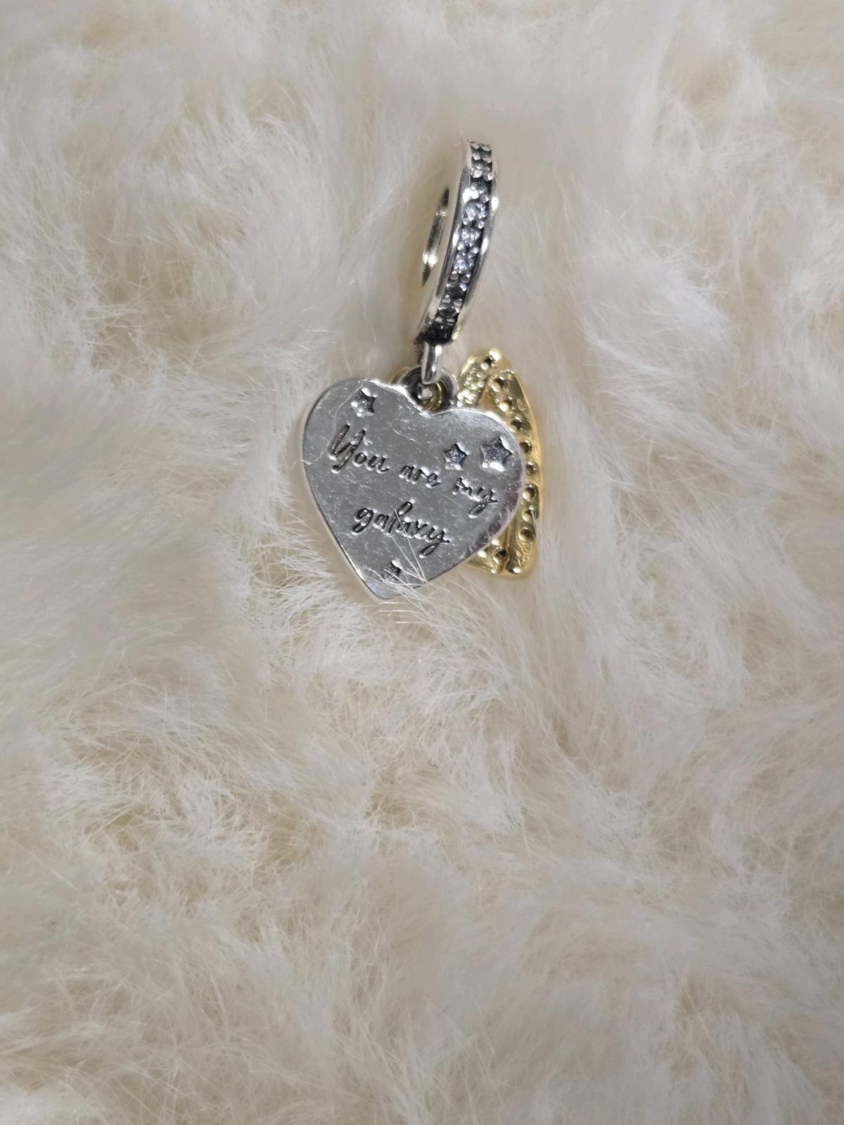 Shooting Star Hearts Double Dangle Charm for Pandora bracele - Austin, Texas - FleaMarketBay