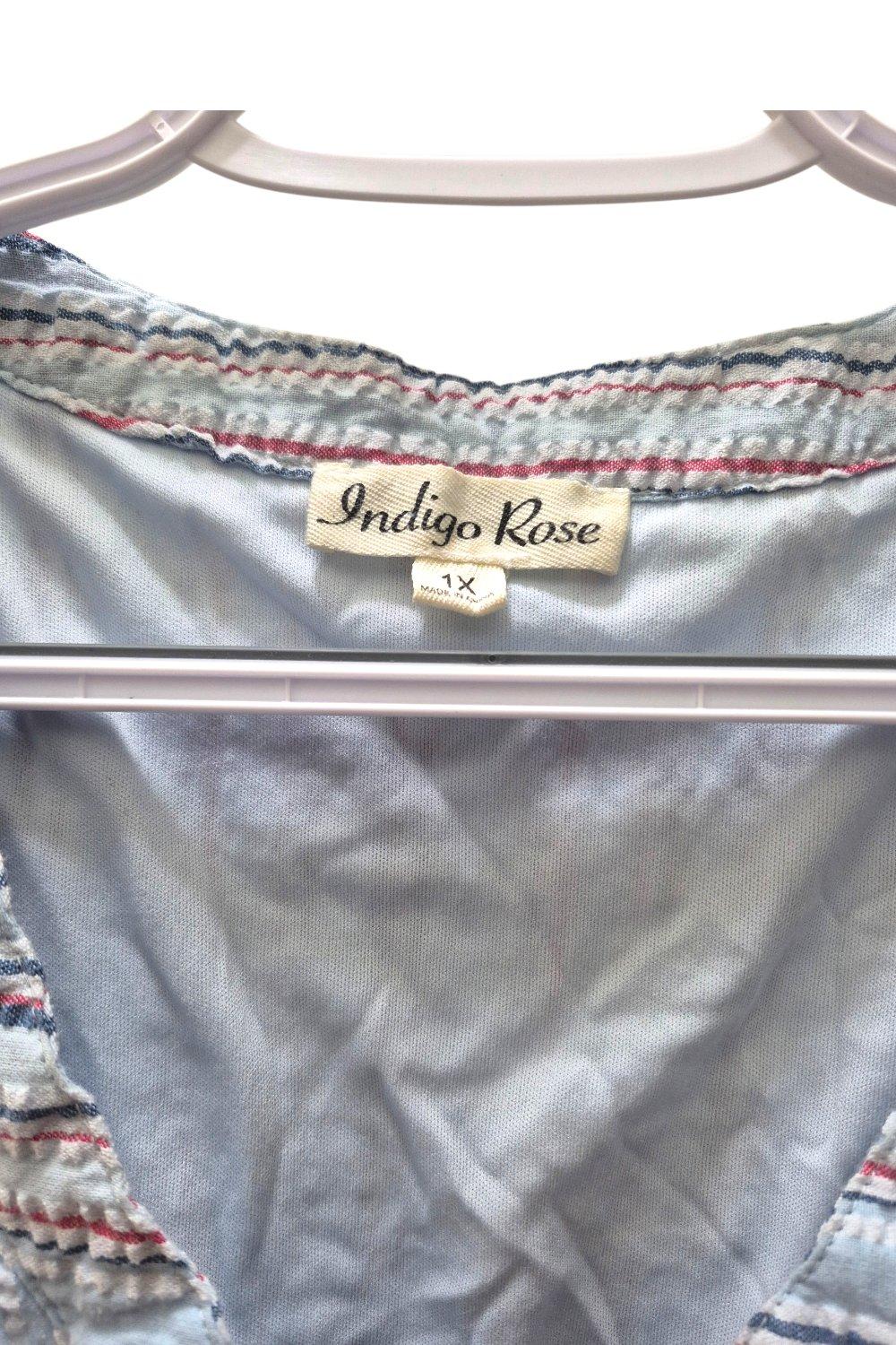 Women Blue Striped Sleeveless Dress Size1X Plus Size 16W - Lakewood, California - FleaMarketBay