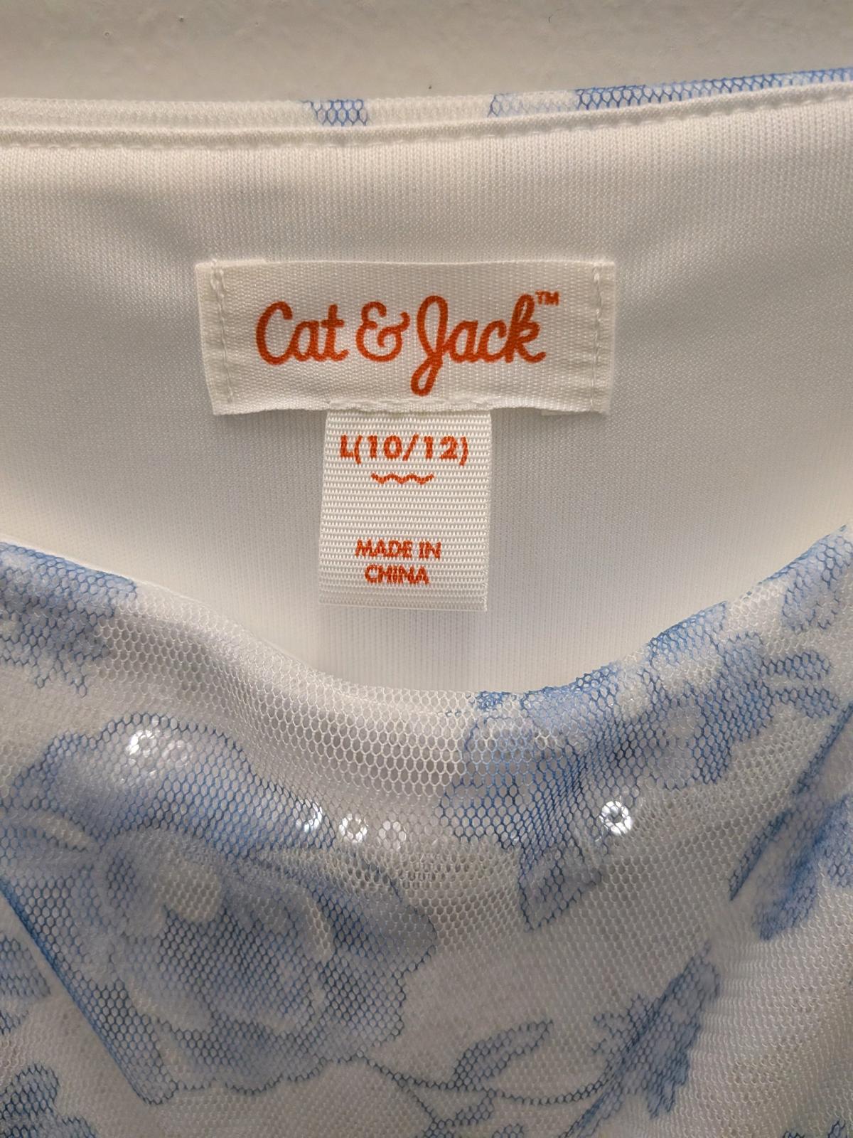 Cat  Jack Floral Tulle Dress Blue White Size L 1012 - Worcester, Massachusetts - FleaMarketBay