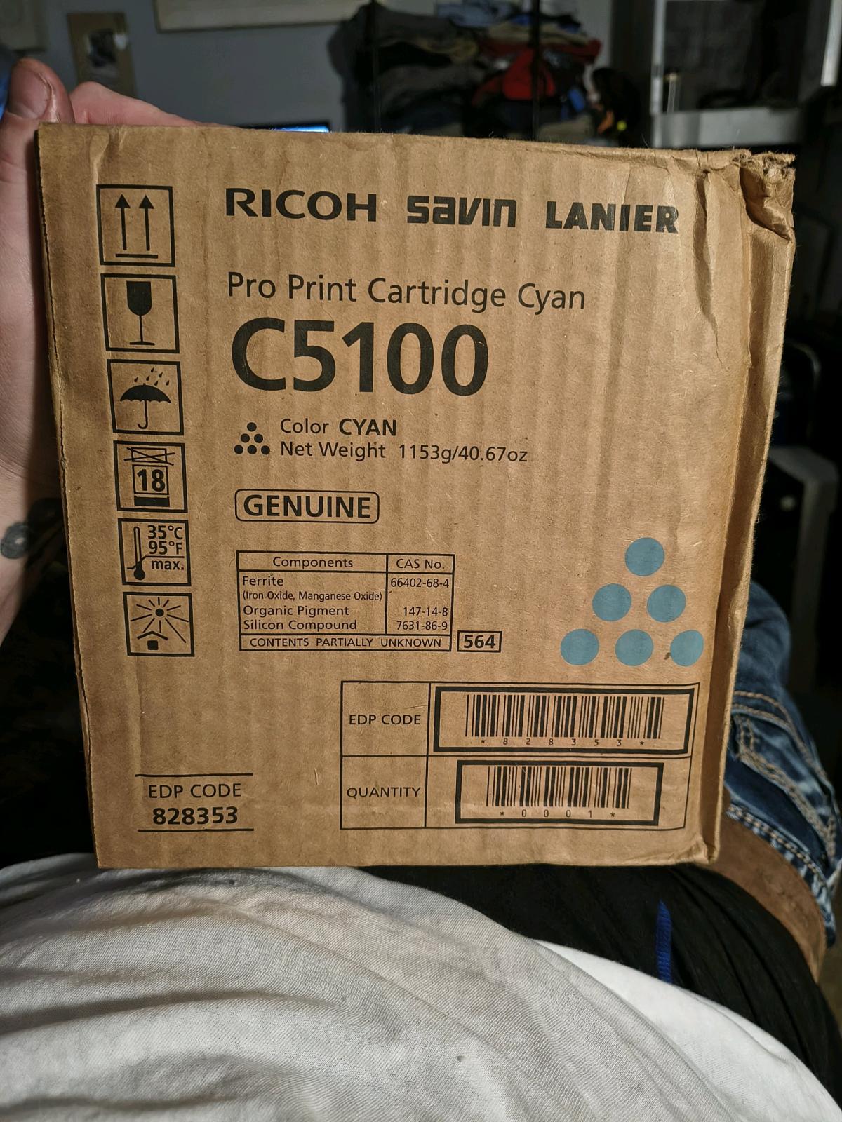 ricoh savin lanier pro print cartridge cyan c5100 - Burlington, North Carolina