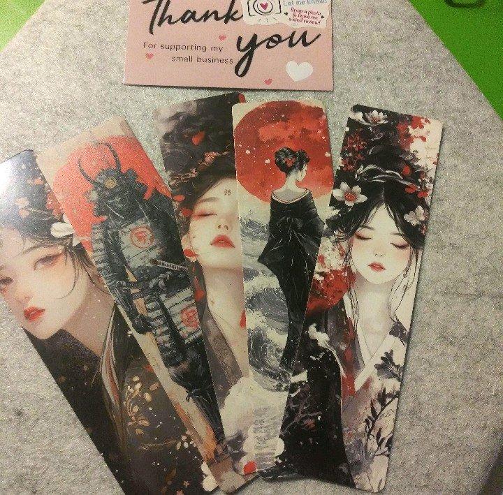 Japanese Geisha Handmade Bookmark Bundle Set of 5 - Monroeville, Alabama - FleaMarketBay
