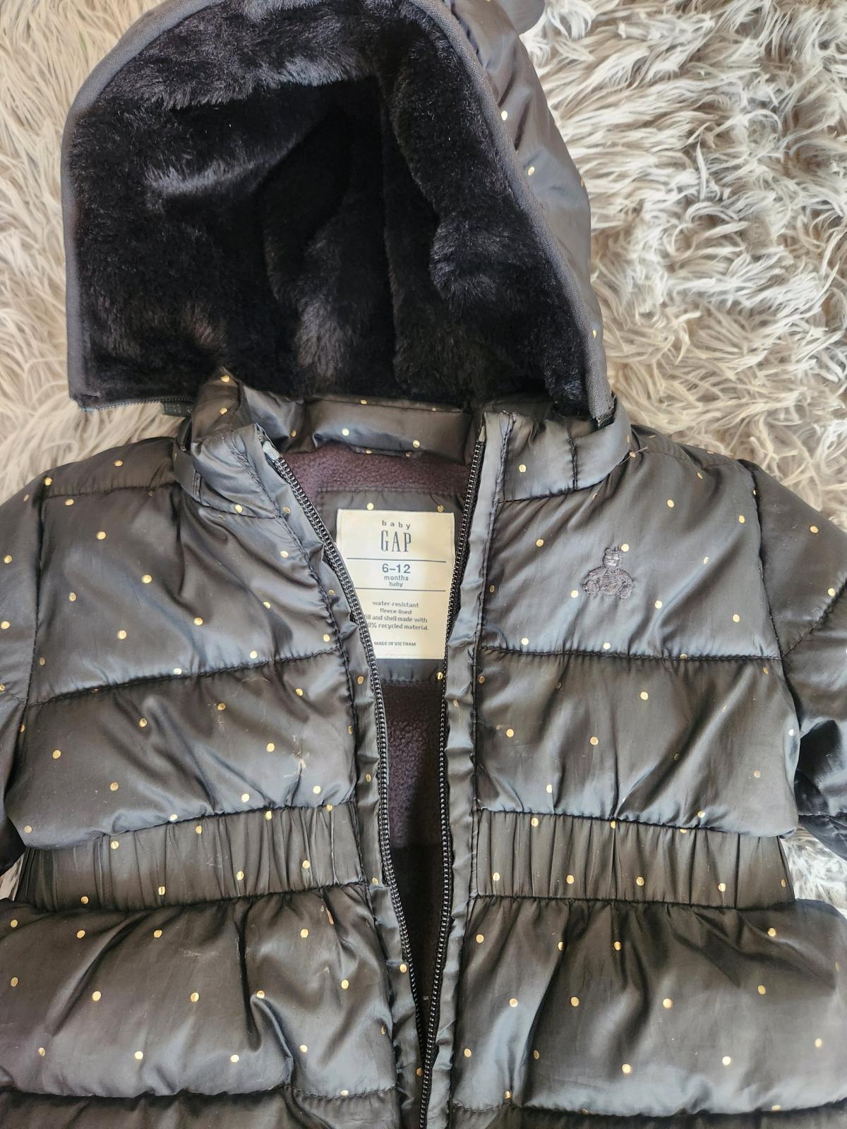 GAP Black Toddler Puffer Jacket with Gold Dot Print - Little Neck, New York - FleaMarketBay