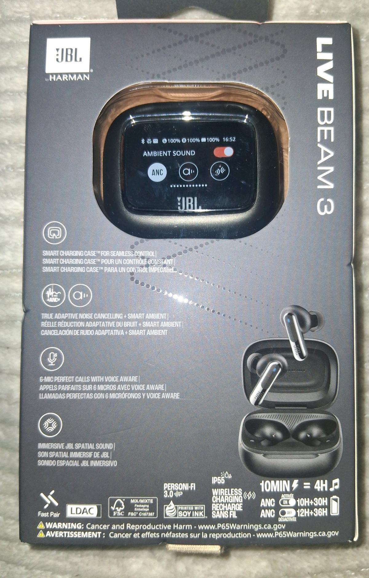 JBL Live Beam 3 Wireless Earbuds with Touchscreen Case